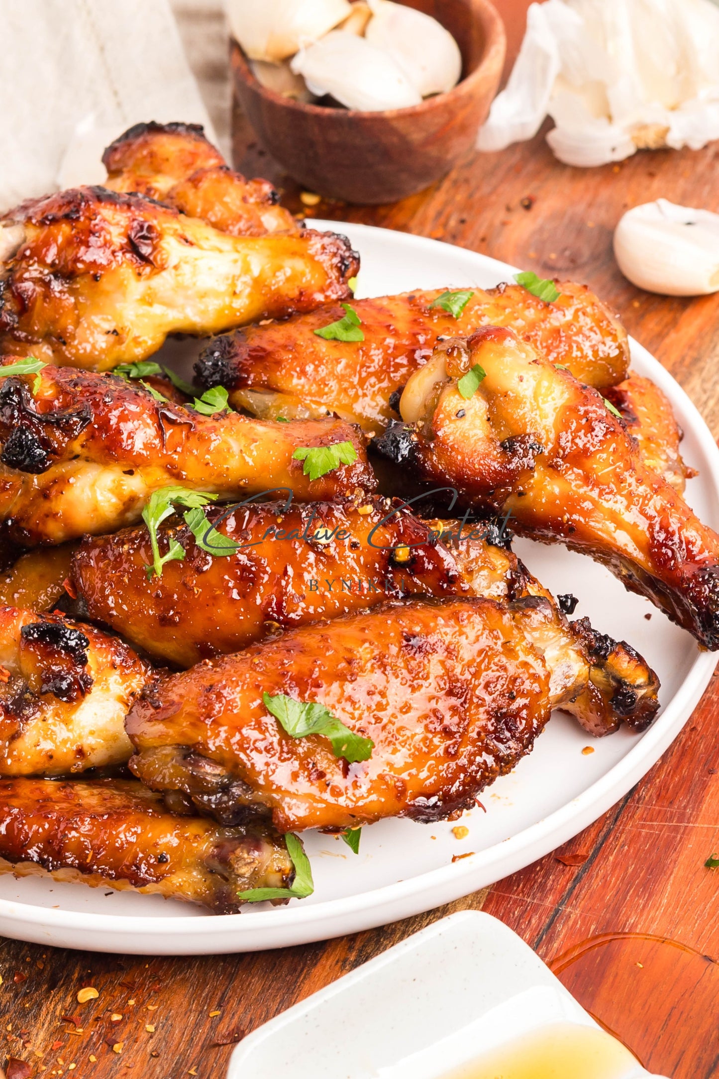 Honey Garlic Chicken Wings - Set 2 of 2 (parsley)