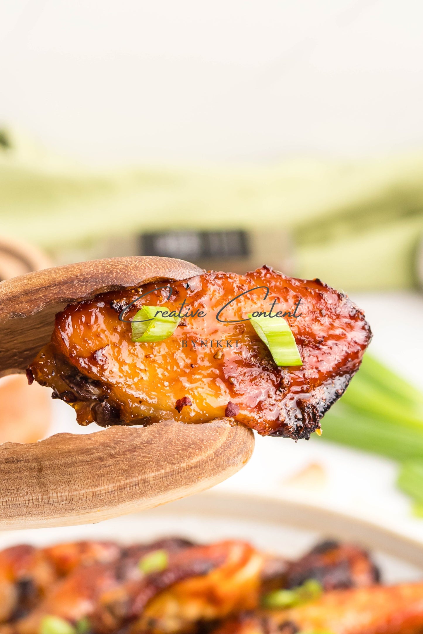 Honey Garlic Chicken Wings - Set 1 of 2 (green onions)