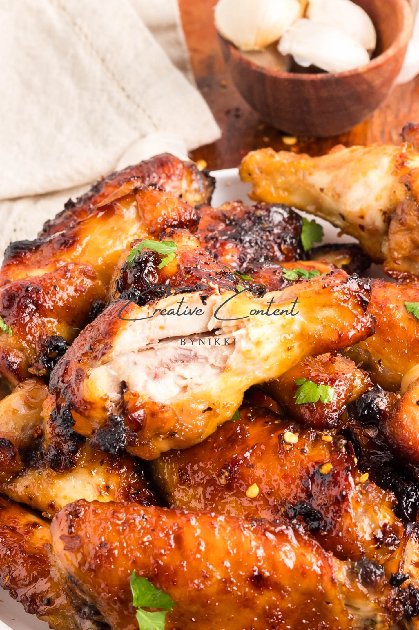 Honey Garlic Chicken Wings - Set 2 of 2 (parsley)