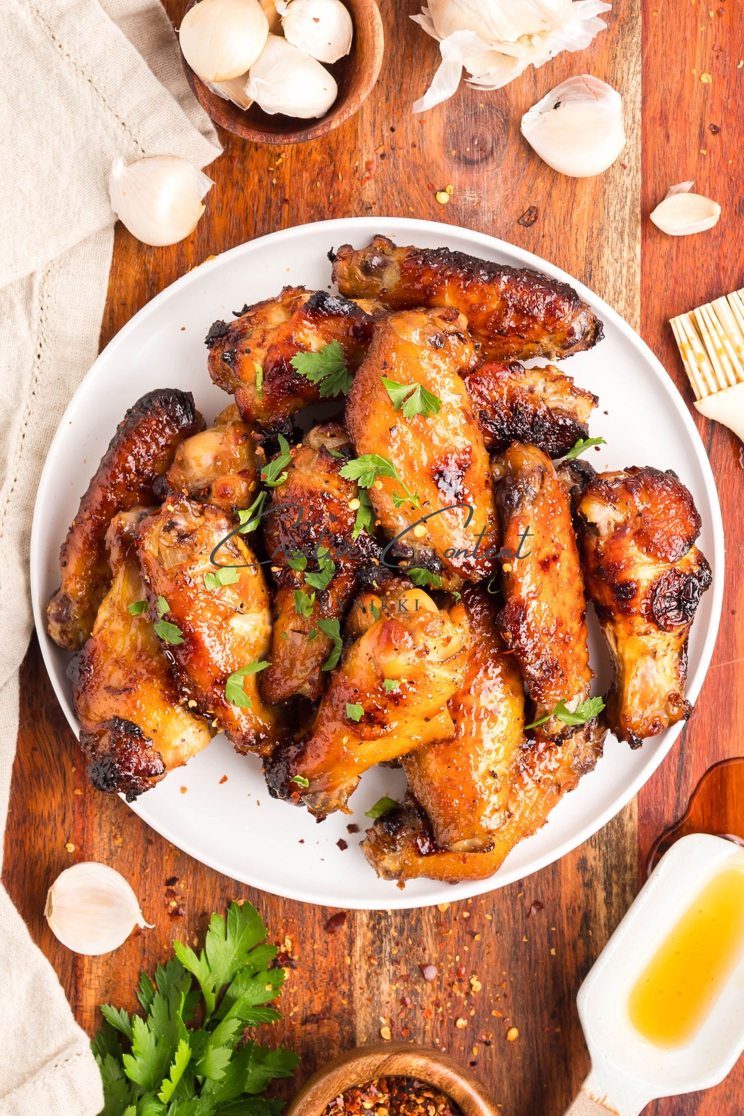 Honey Garlic Chicken Wings - Set 2 of 2 (parsley)