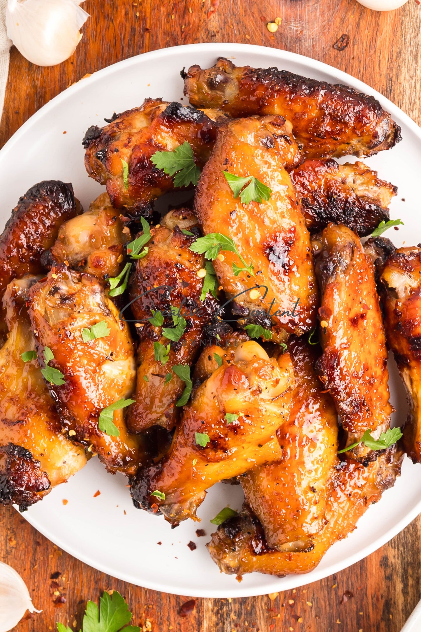 Honey Garlic Chicken Wings - Set 2 of 2 (parsley)