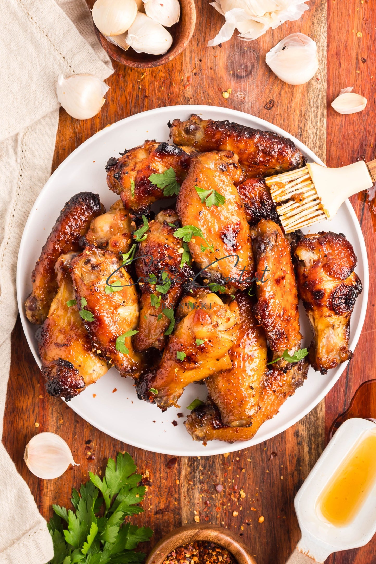 Honey Garlic Chicken Wings - Set 2 of 2 (parsley)