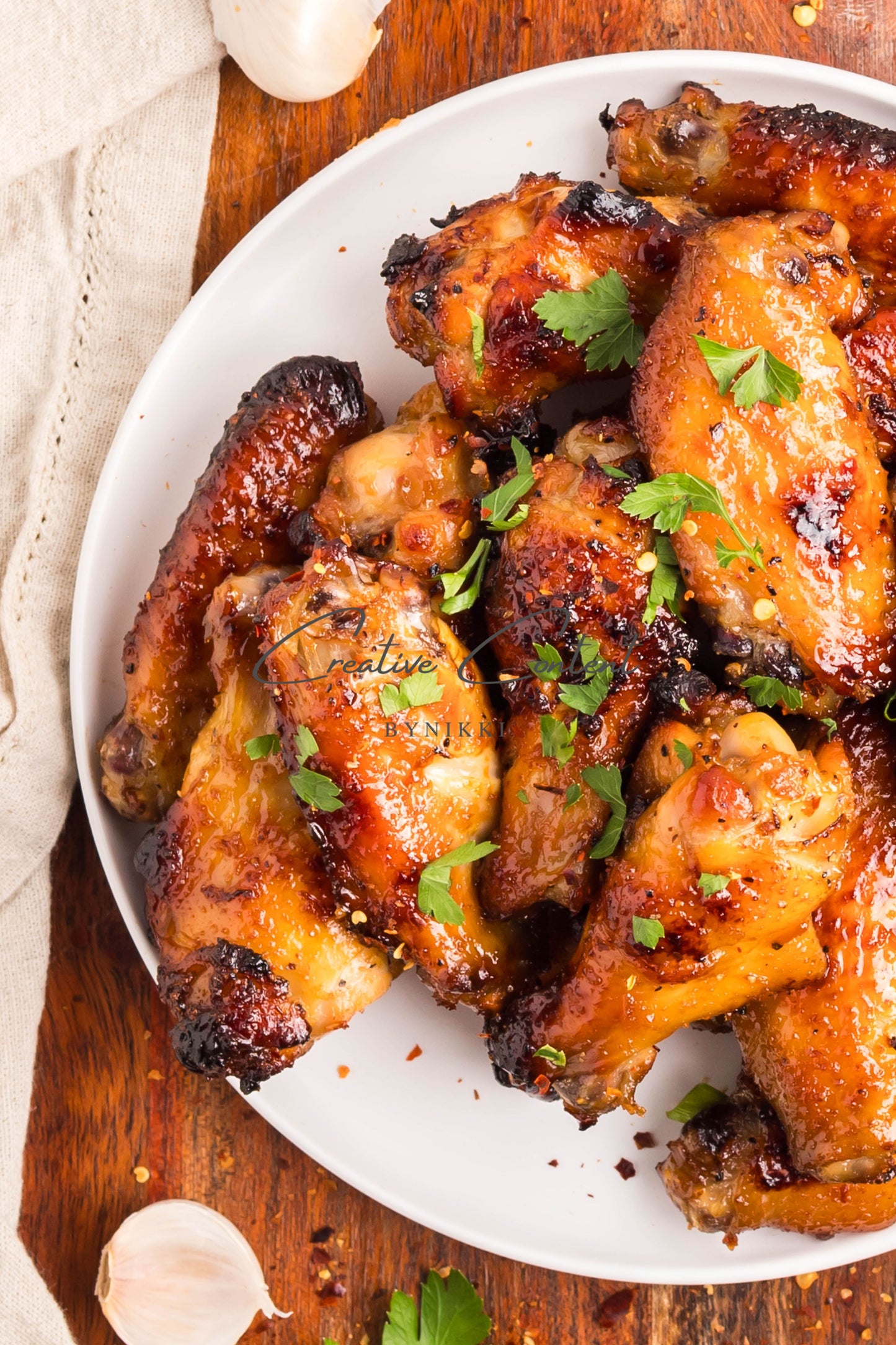 Honey Garlic Chicken Wings - Set 2 of 2 (parsley)