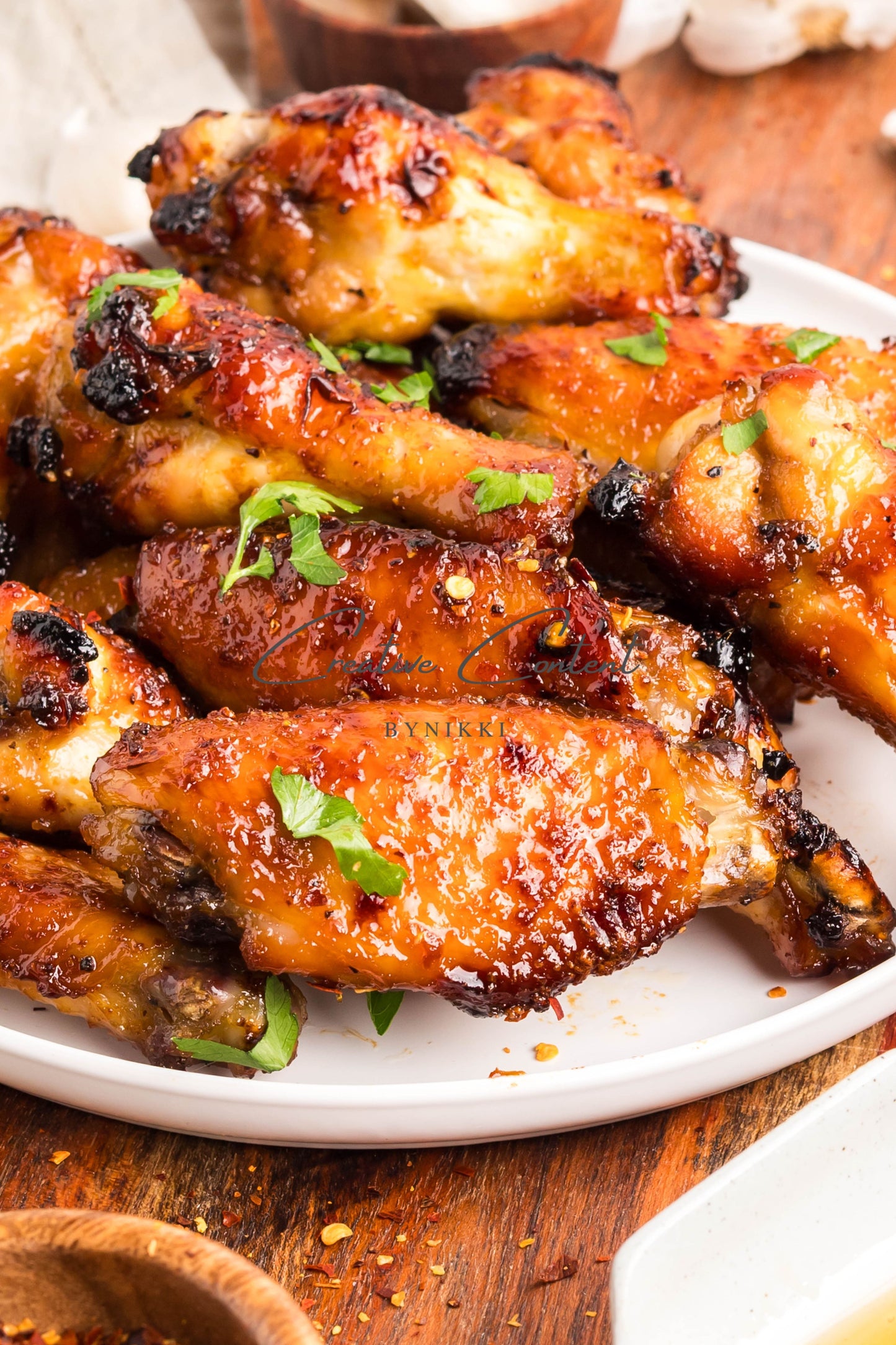 Honey Garlic Chicken Wings - Set 2 of 2 (parsley)