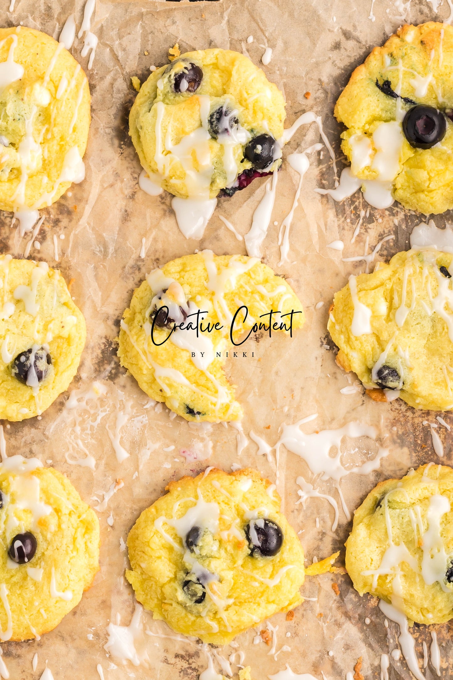 Lemon Blueberry Cake Cookies With A Lemon Glaze - Set 1 of 2