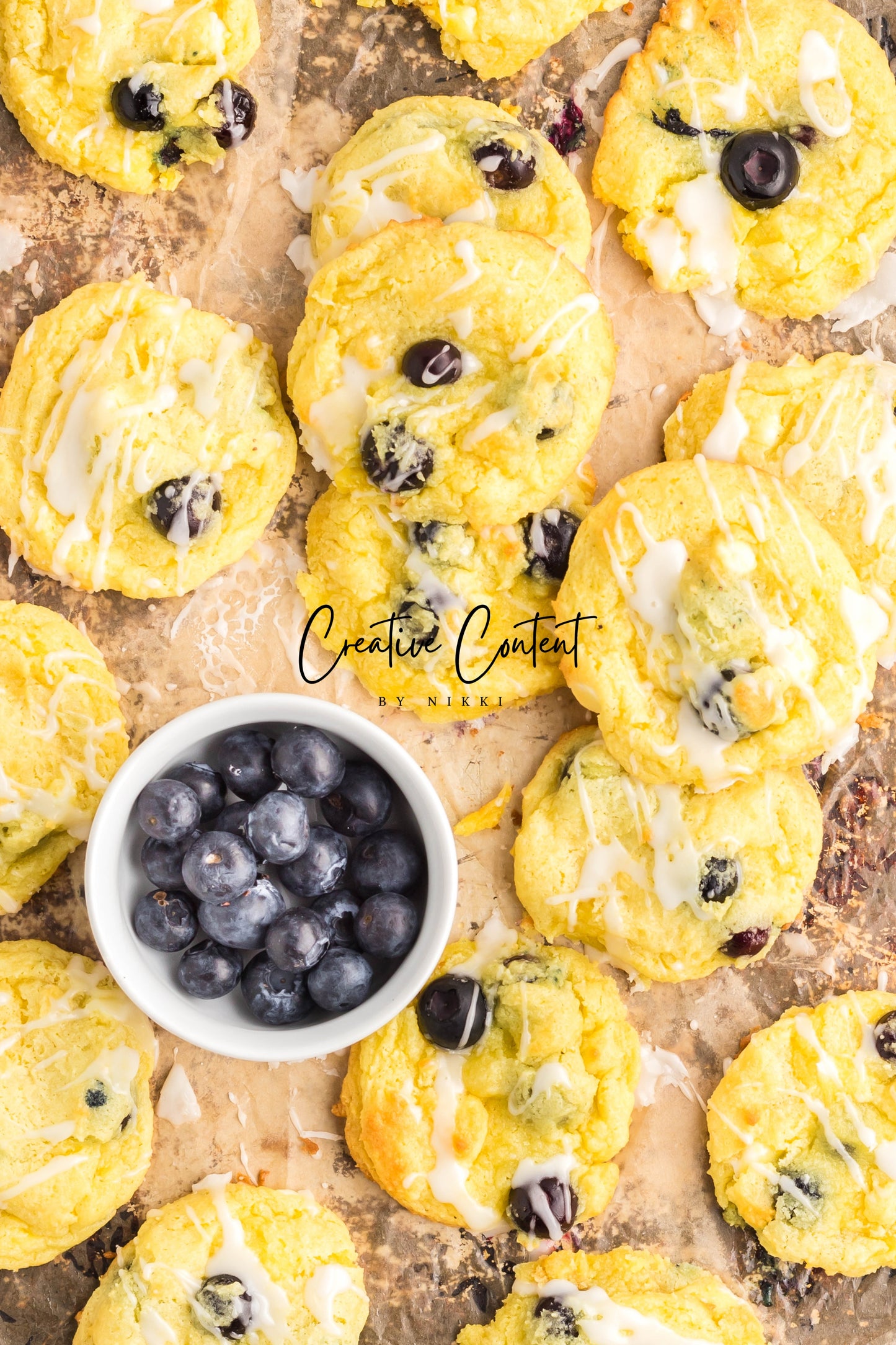 Lemon Blueberry Cake Cookies With A Lemon Glaze -  Set 1 of 2