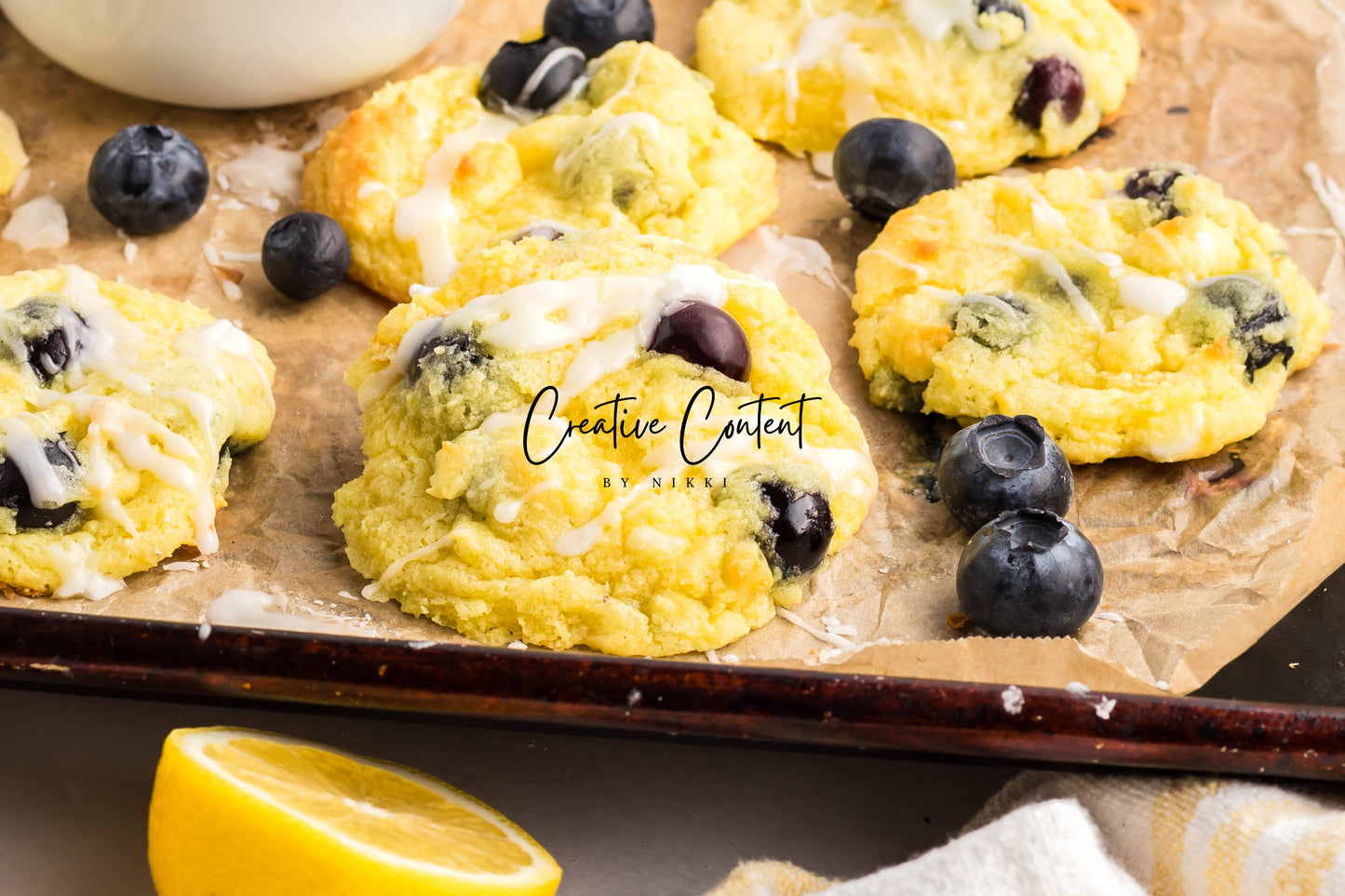 Lemon Blueberry Cake Cookies With A Lemon Glaze - Set 1 of 2