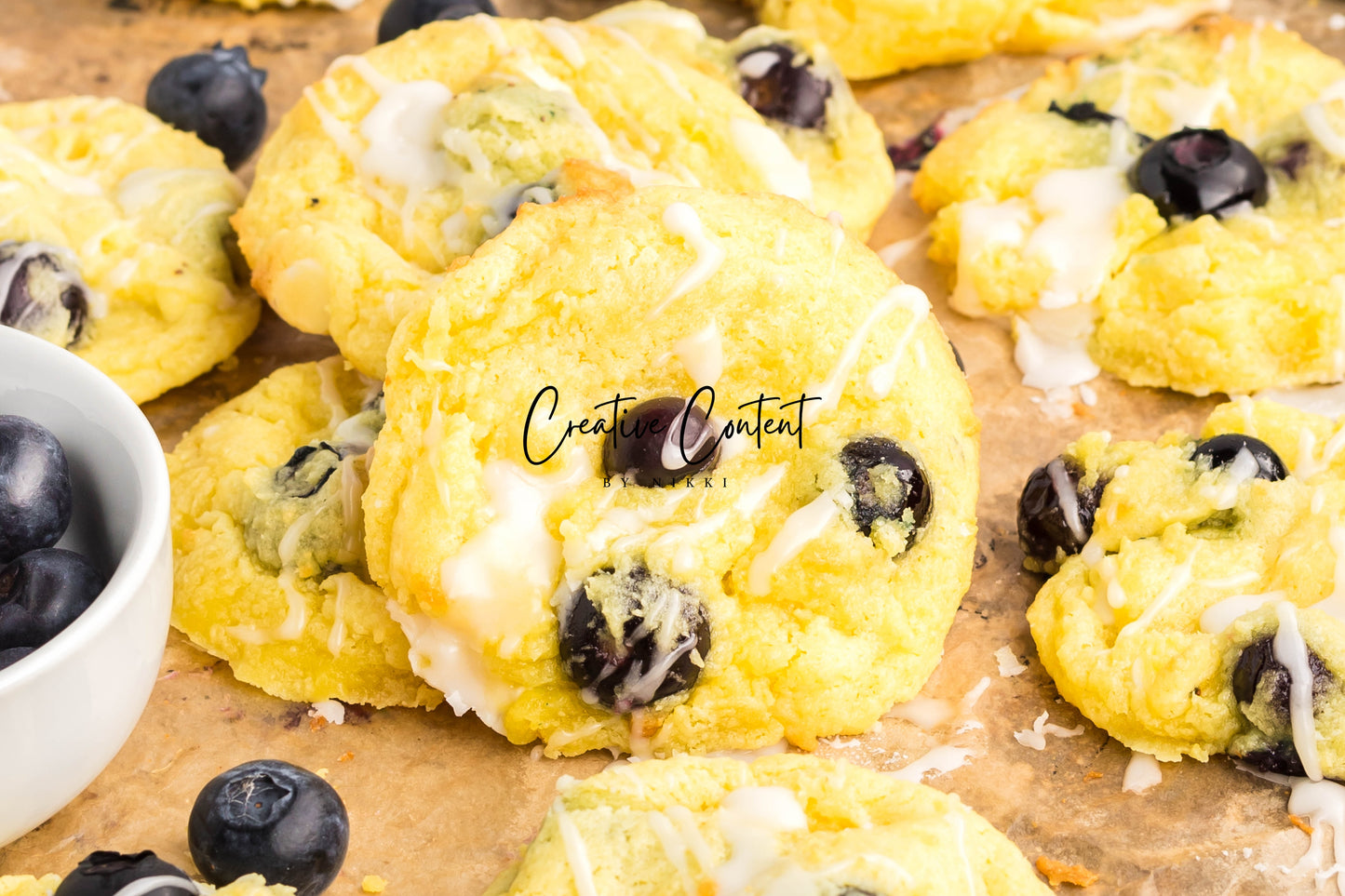 Lemon Blueberry Cake Cookies With A Lemon Glaze - Set 1 of 2