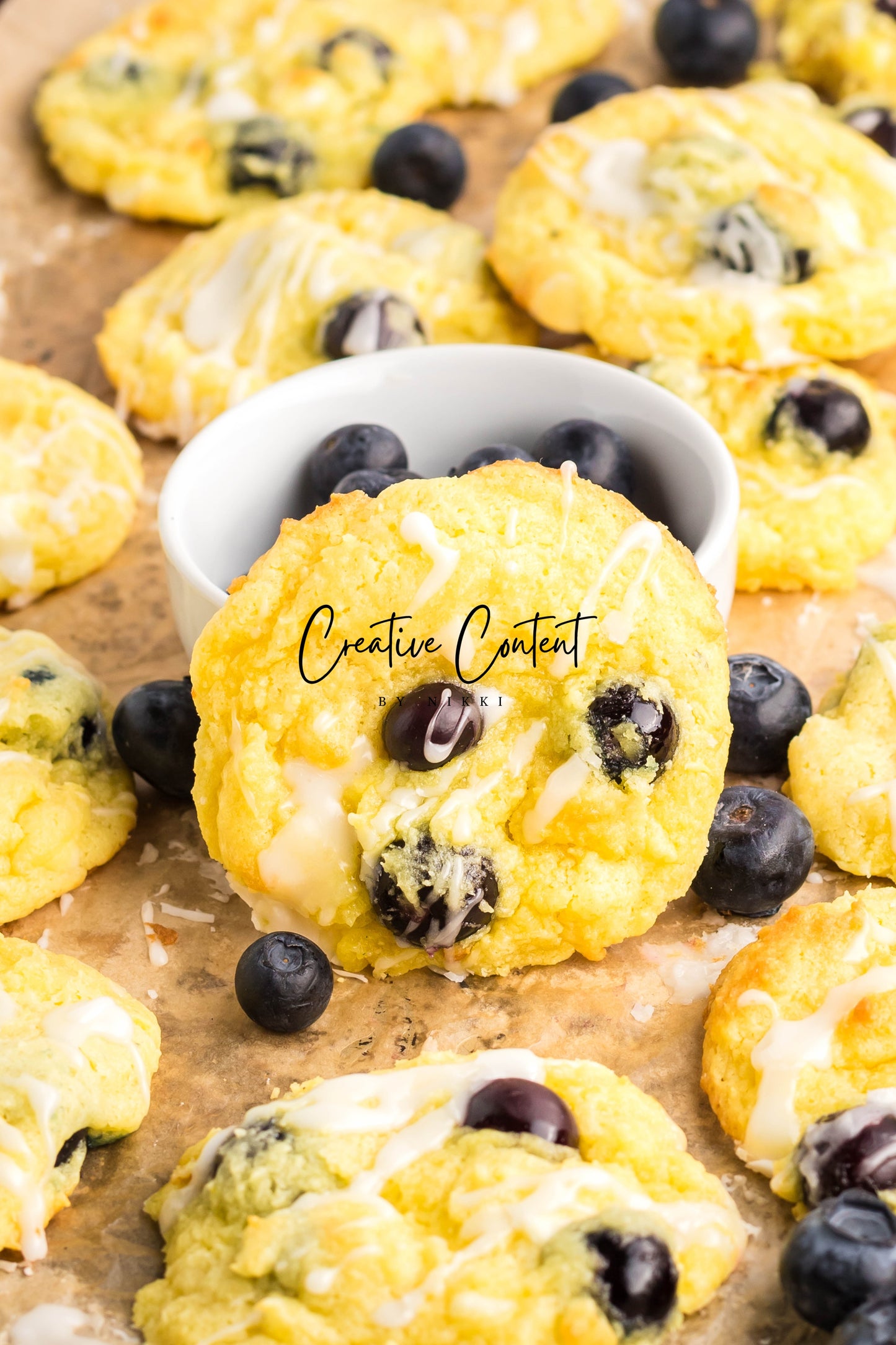 Lemon Blueberry Cake Cookies With A Lemon Glaze - Set 1 of 2