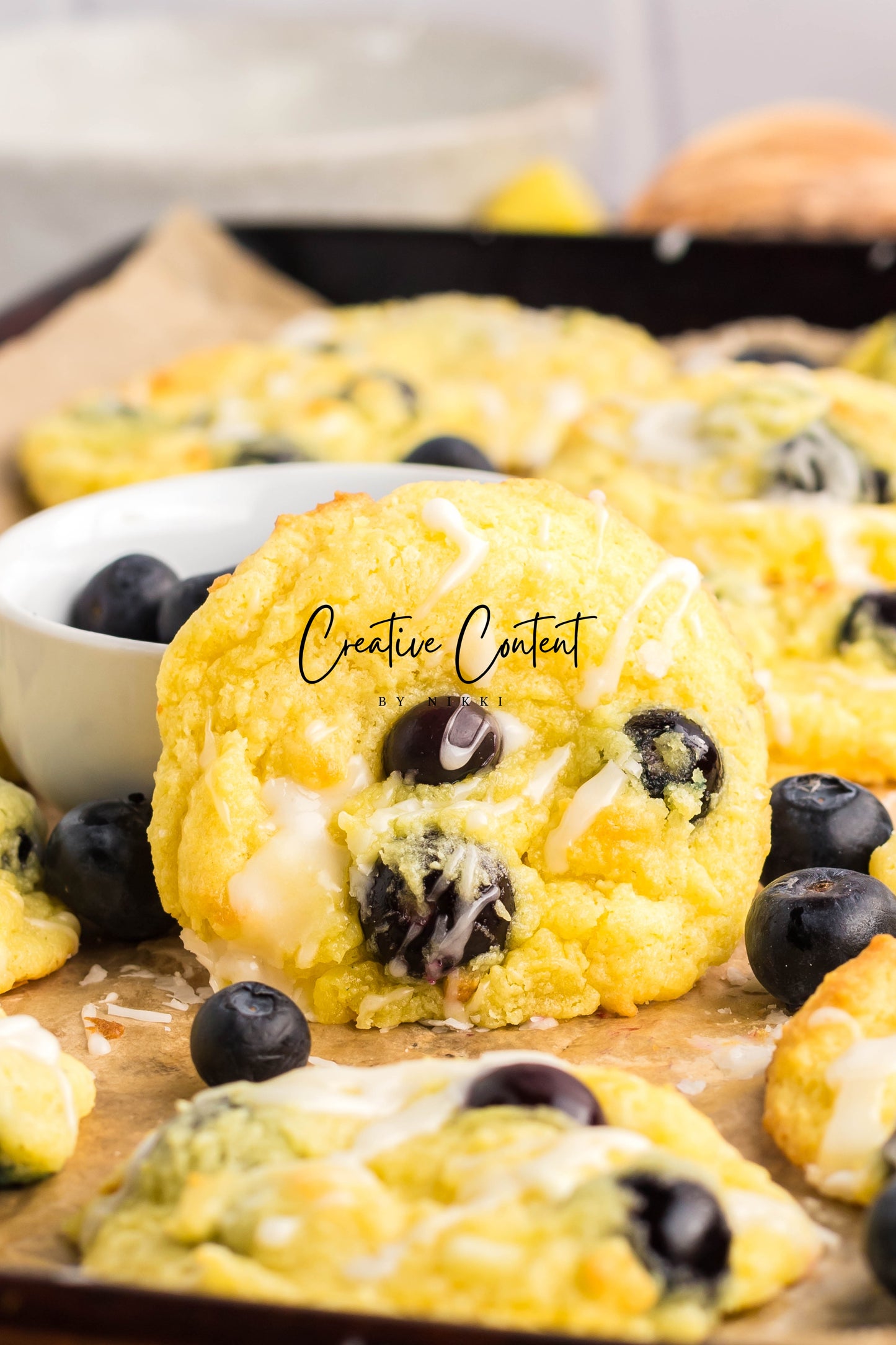 Lemon Blueberry Cake Cookies With A Lemon Glaze - Set 1 of 2