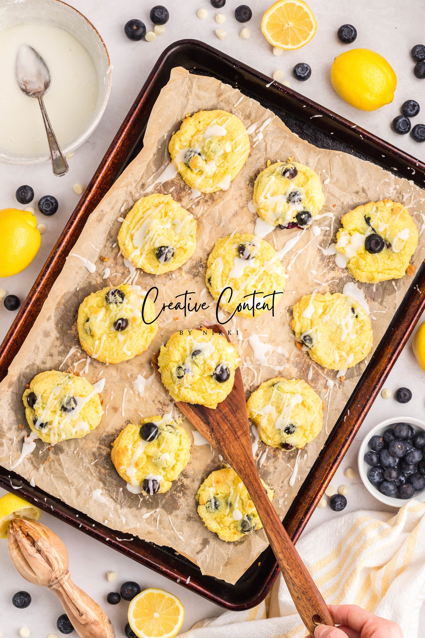 Lemon Blueberry Cake Cookies With A Lemon Glaze - Set 1 of 2