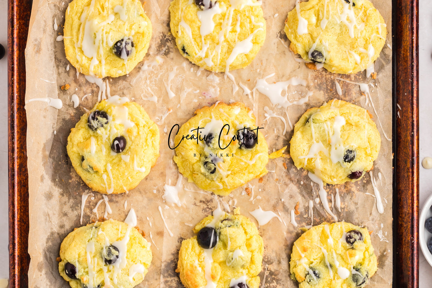 Lemon Blueberry Cake Cookies With A Lemon Glaze - Set 1 of 2
