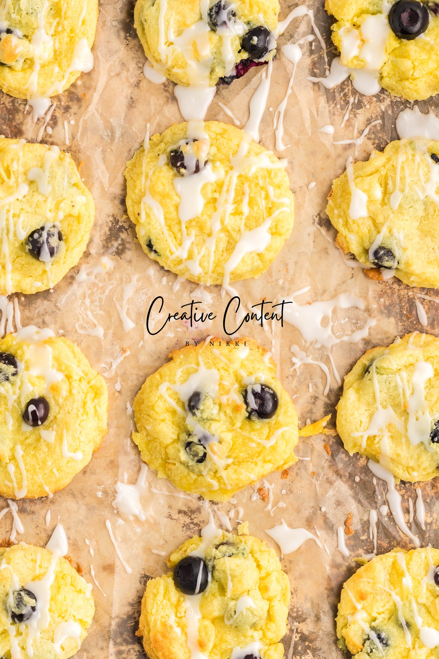 Lemon Blueberry Cake Cookies With A Lemon Glaze - Set 1 of 2