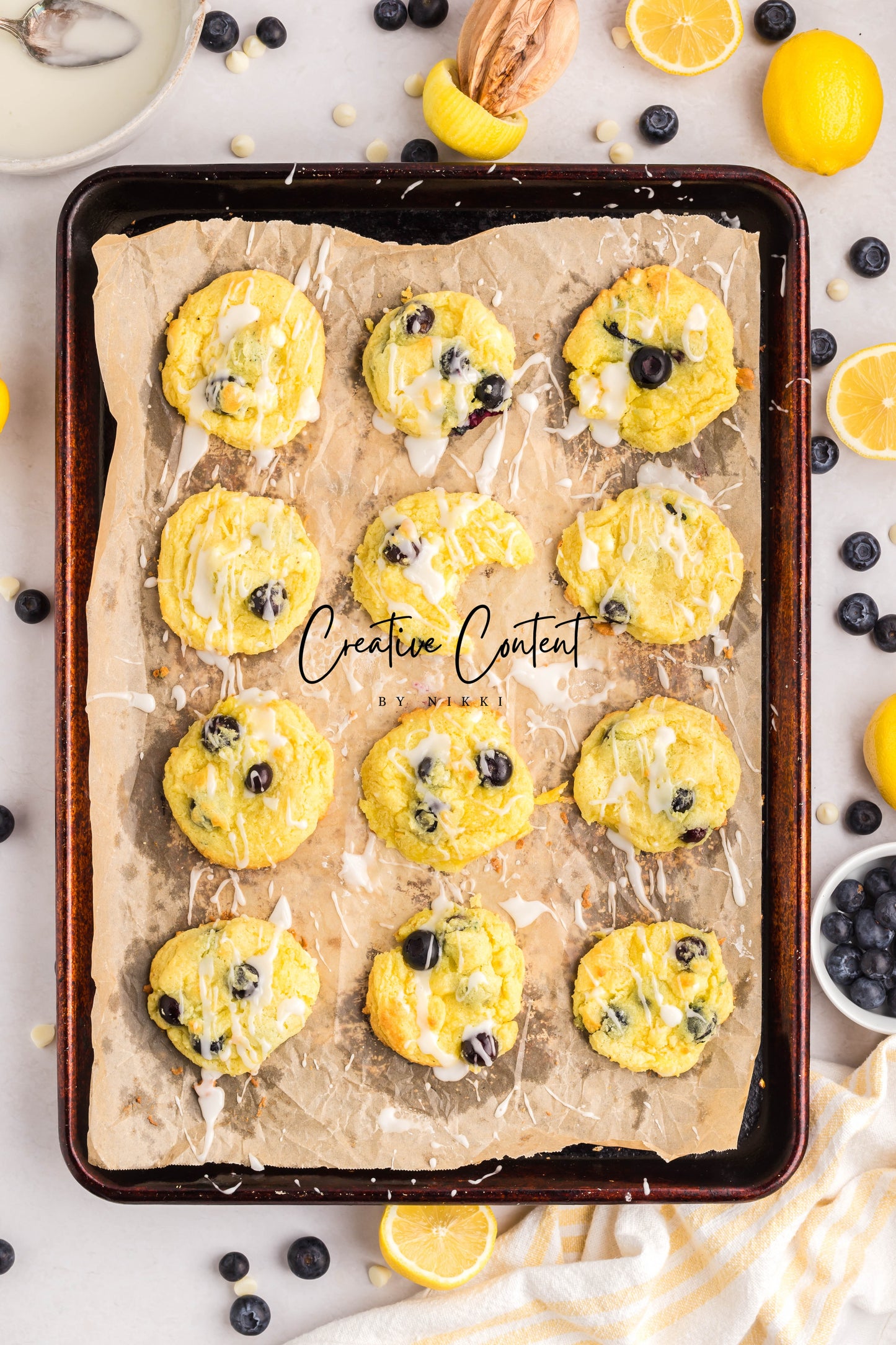 Lemon Blueberry Cake Cookies With A Lemon Glaze - Set 1 of 2
