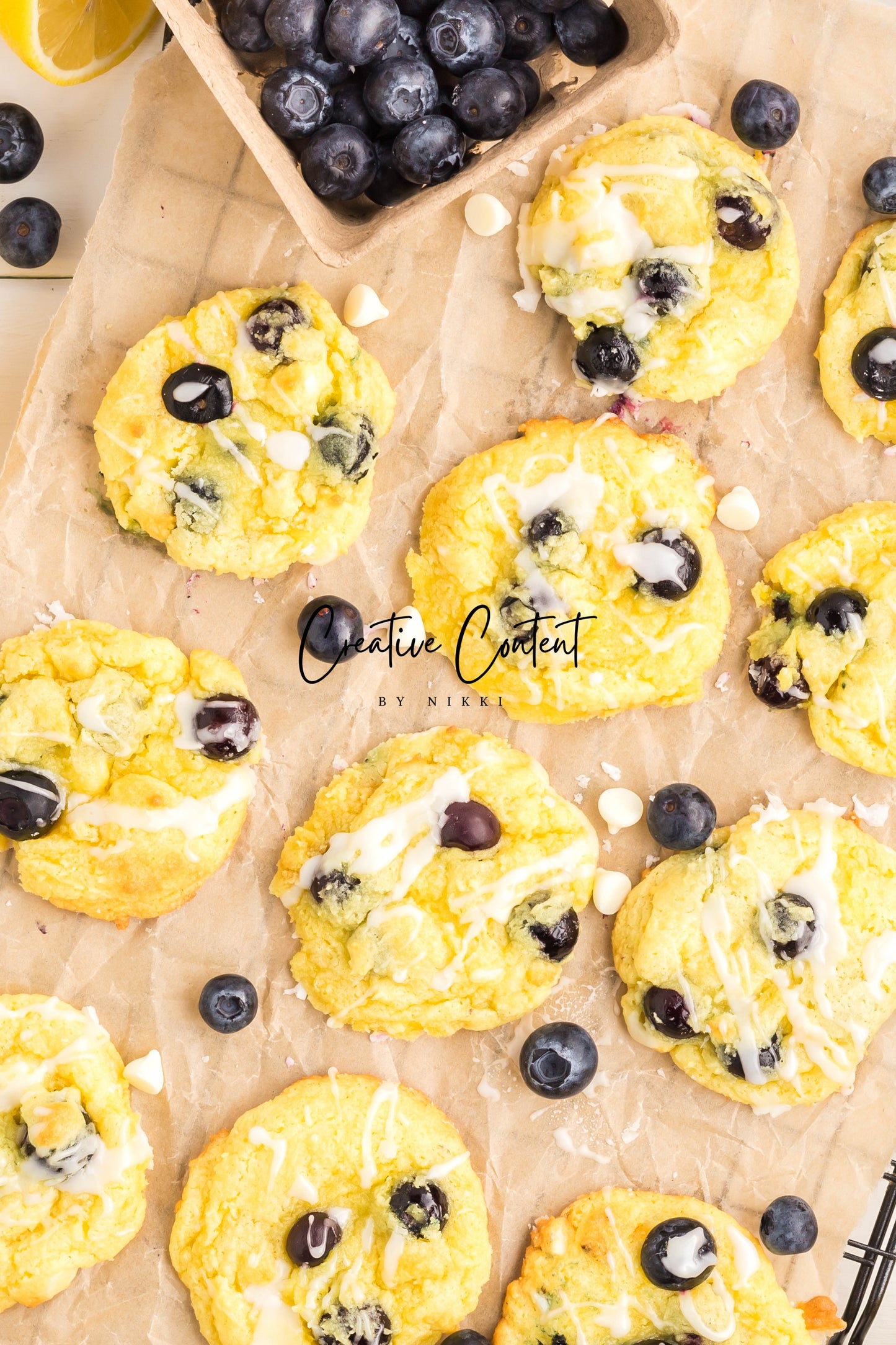 Lemon Blueberry Cake Cookies With A Lemon Glaze - Set 2 of 2