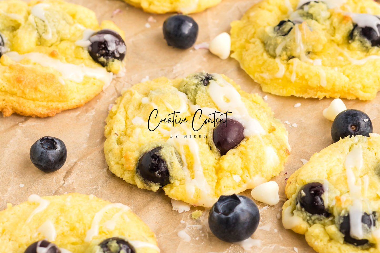 Lemon Blueberry Cake Cookies With A Lemon Glaze - Set 2 of 2