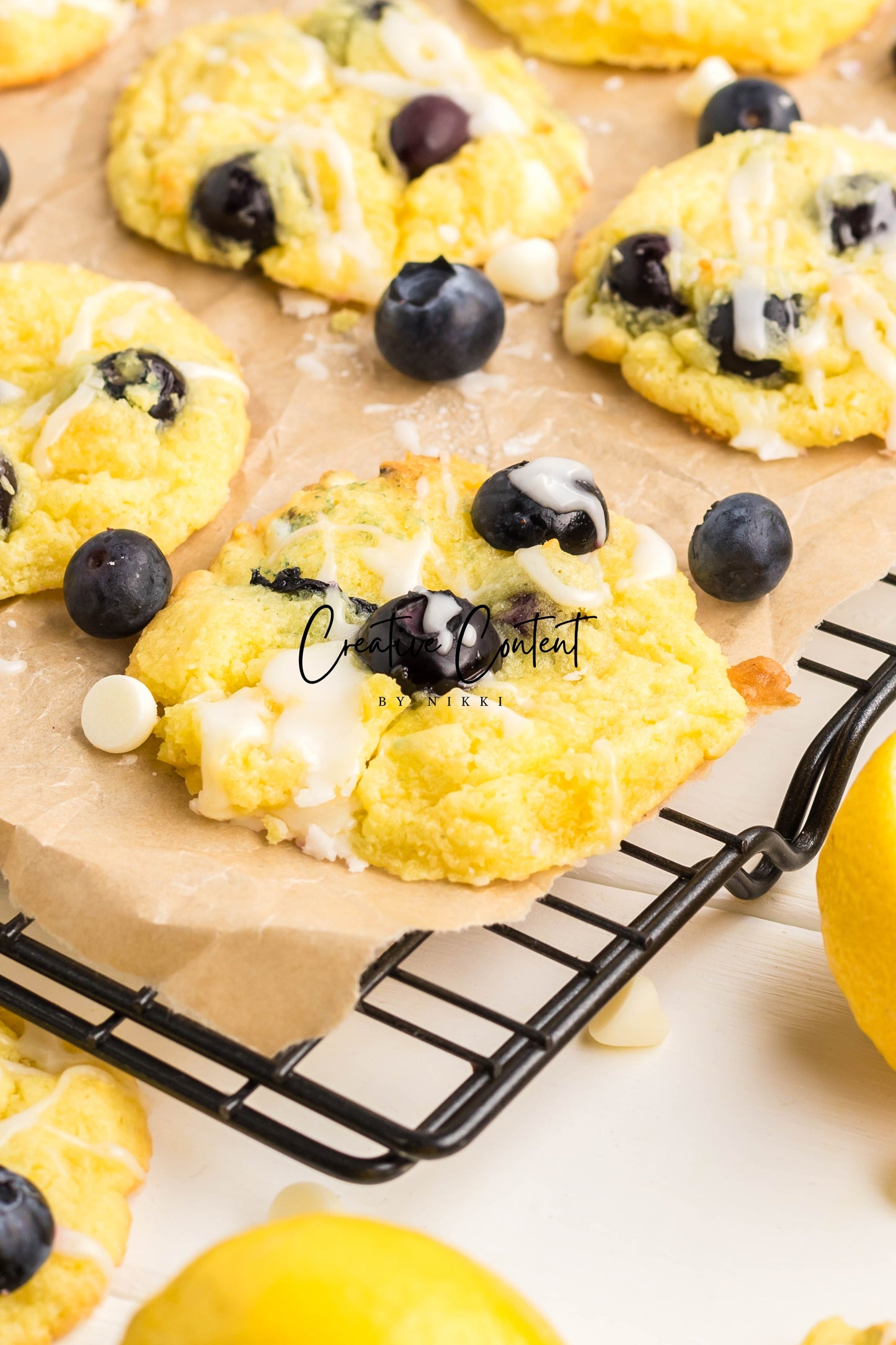 Lemon Blueberry Cake Cookies With A Lemon Glaze - Set 2 of 2