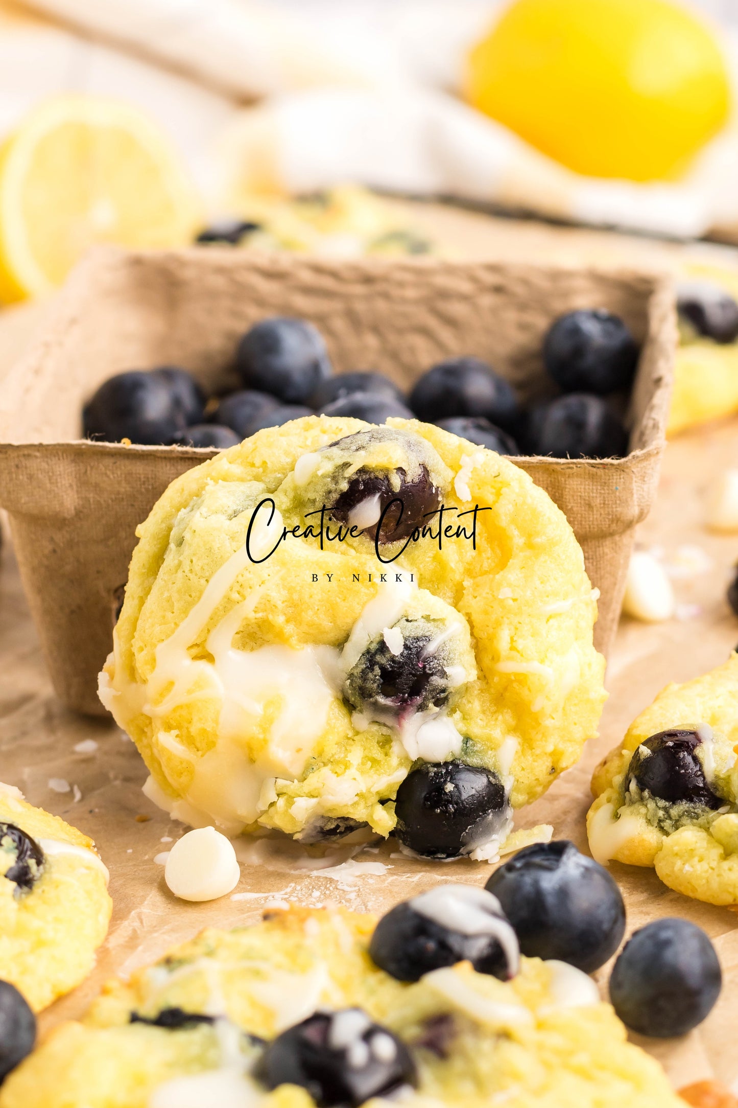 Lemon Blueberry Cake Cookies With A Lemon Glaze - Set 2 of 2
