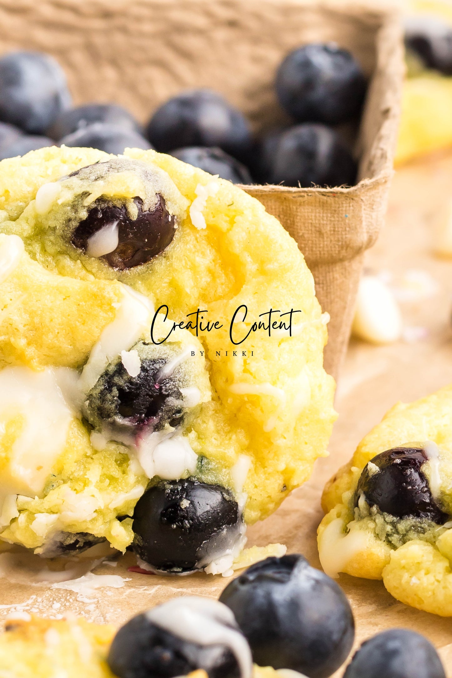 Lemon Blueberry Cake Cookies With A Lemon Glaze - Set 2 of 2