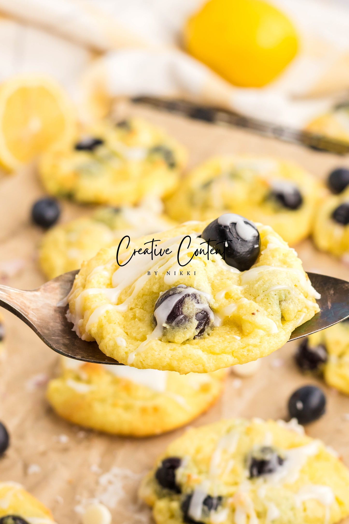 Lemon Blueberry Cake Cookies With A Lemon Glaze - Set 2 of 2
