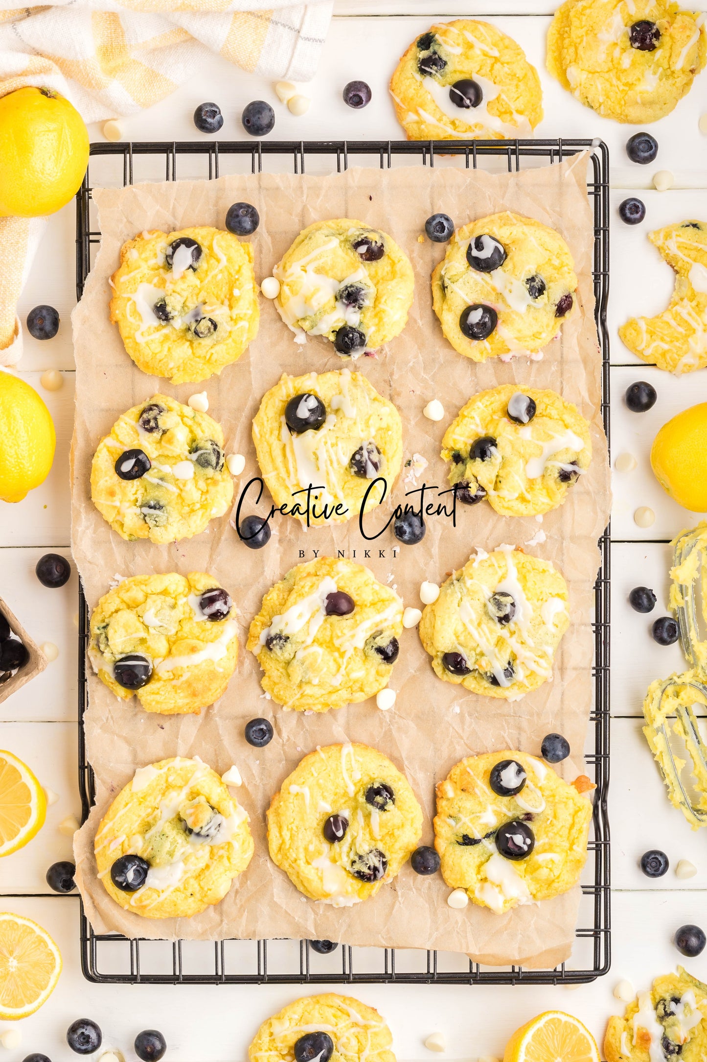 Lemon Blueberry Cake Cookies With A Lemon Glaze - Set 2 of 2