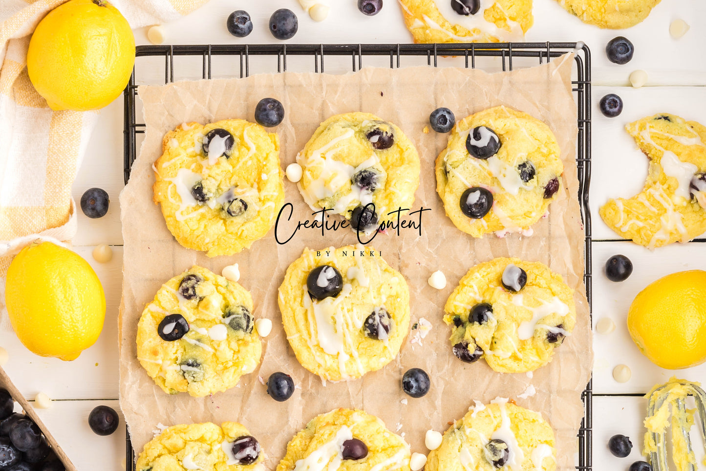 Lemon Blueberry Cake Cookies With A Lemon Glaze - Set 2 of 2