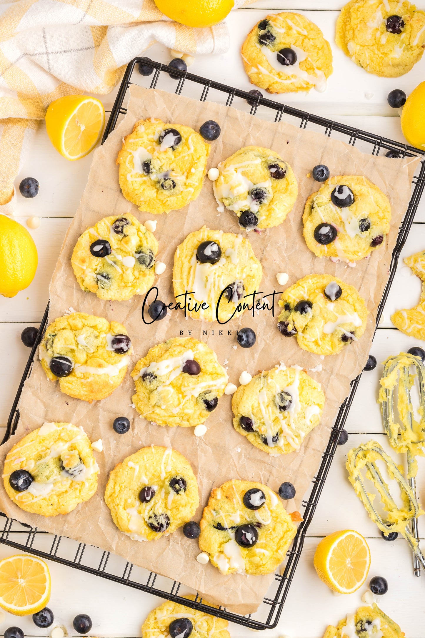 Lemon Blueberry Cake Cookies With A Lemon Glaze - Set 2 of 2