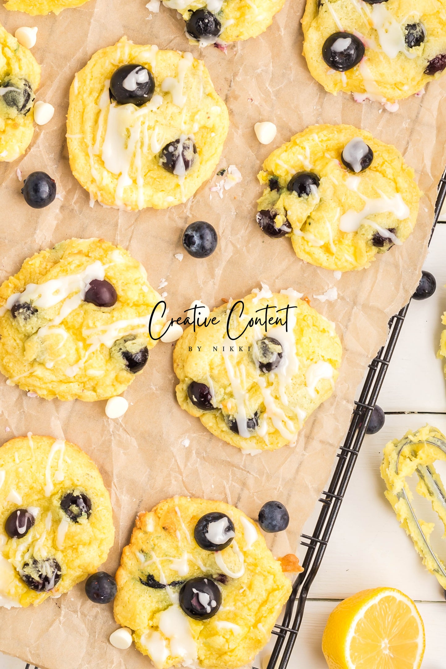 Lemon Blueberry Cake Cookies With A Lemon Glaze - Set 2 of 2