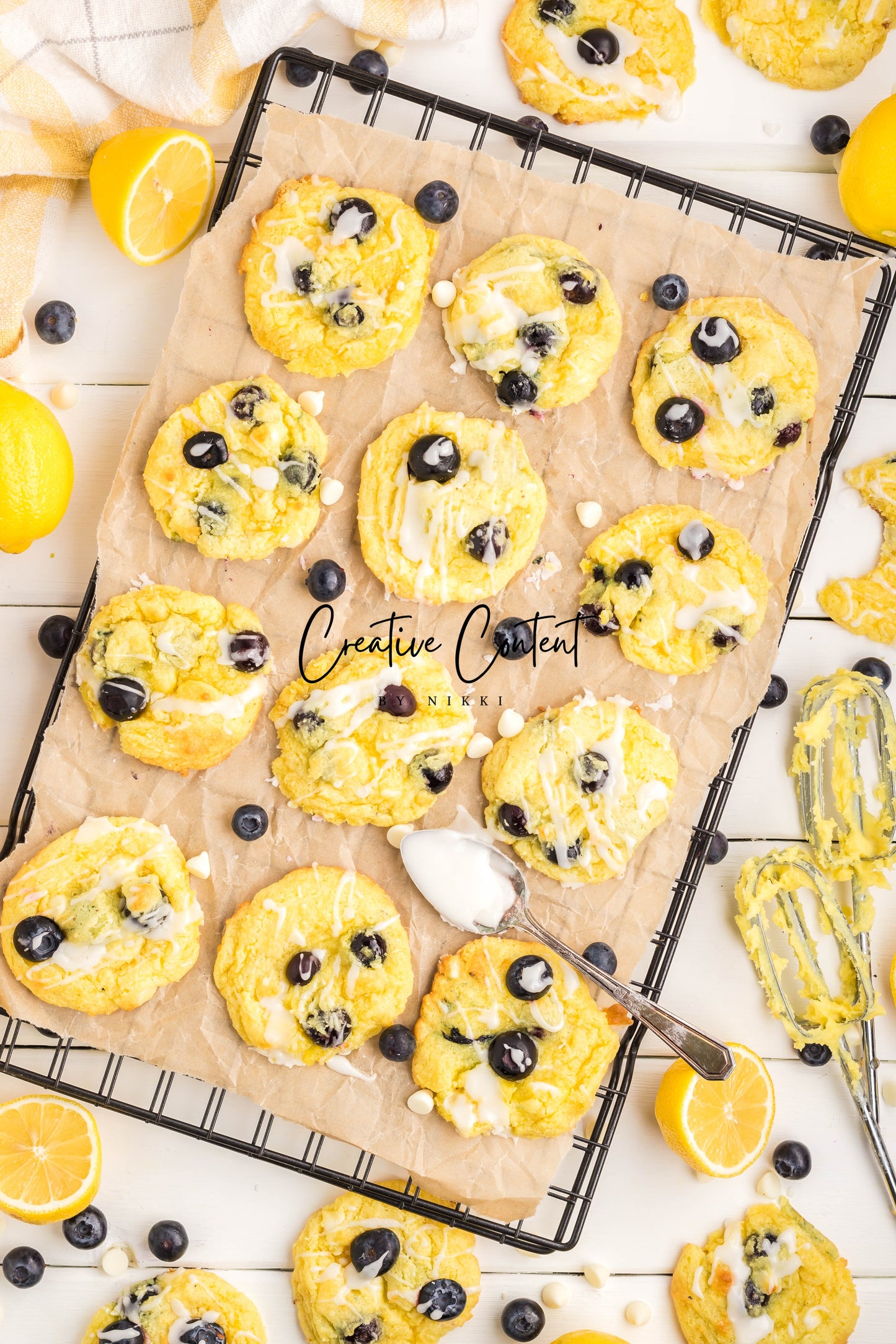 Lemon Blueberry Cake Cookies With A Lemon Glaze - Set 2 of 2