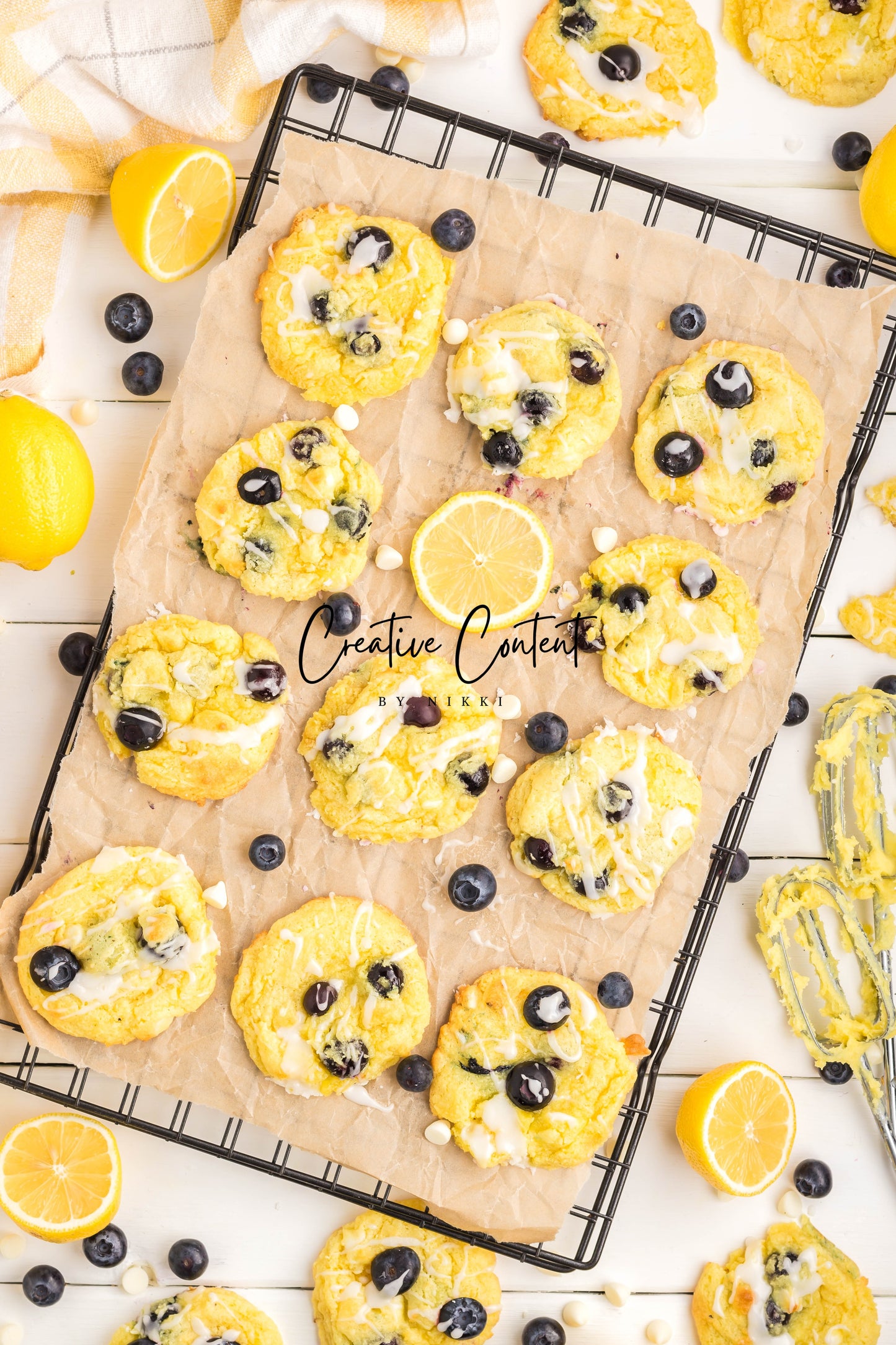 Lemon Blueberry Cake Cookies With A Lemon Glaze - Set 2 of 2