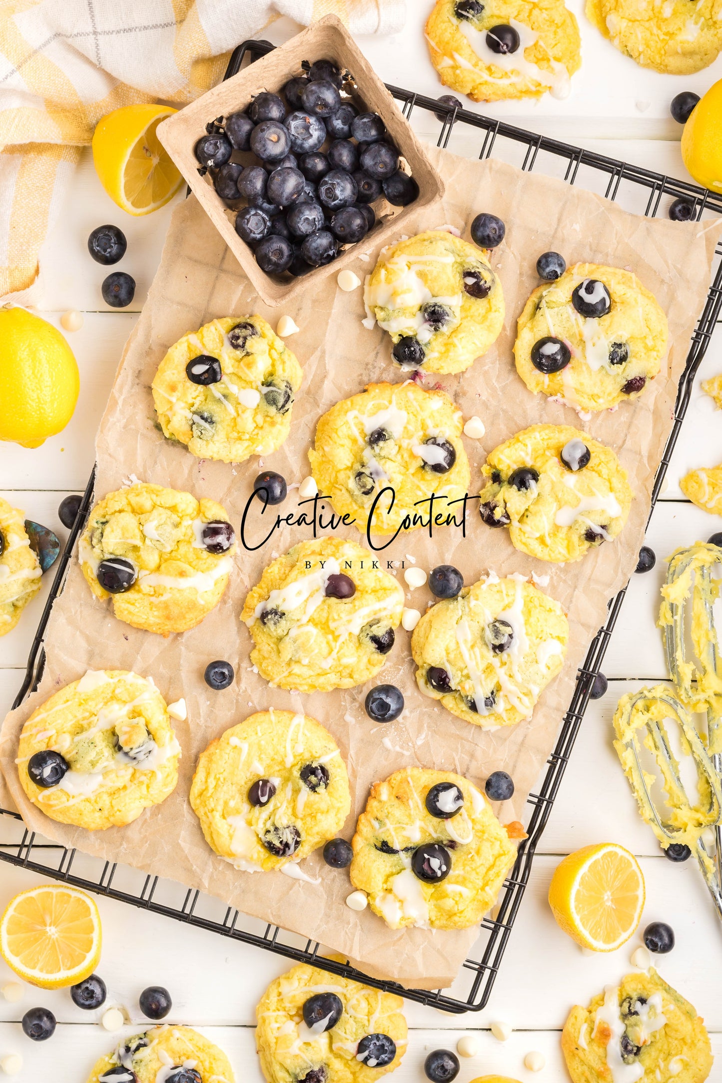 Lemon Blueberry Cake Cookies With A Lemon Glaze - Set 2 of 2