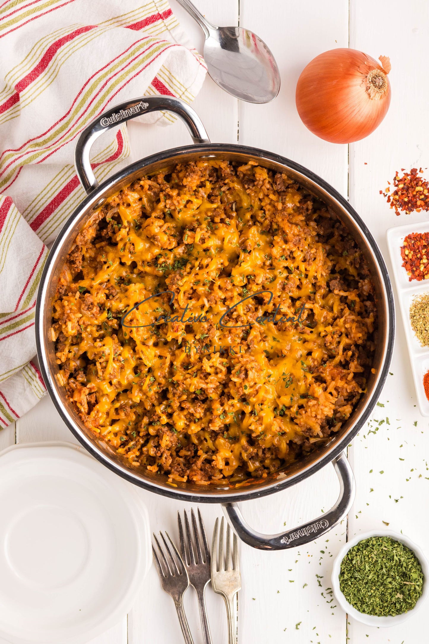 One Pan Cheeseburger Rice  -  Exclusive