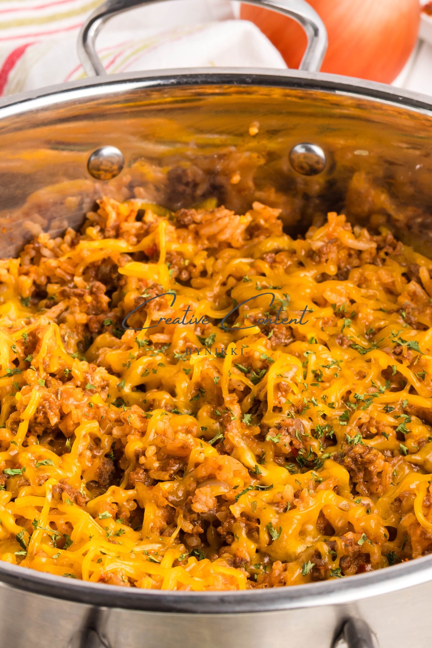 One Pan Cheeseburger Rice  -  Exclusive