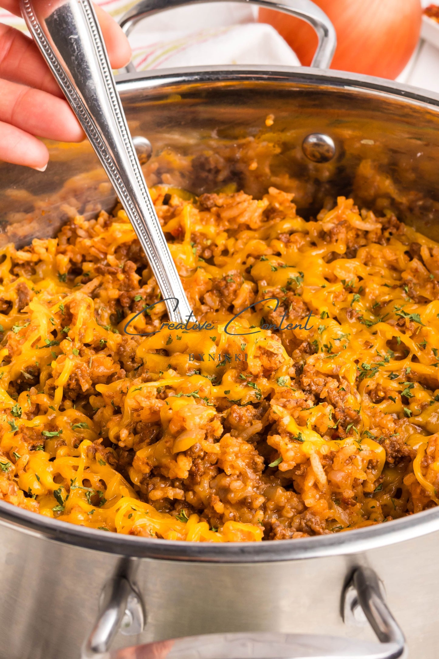 One Pan Cheeseburger Rice  -  Exclusive