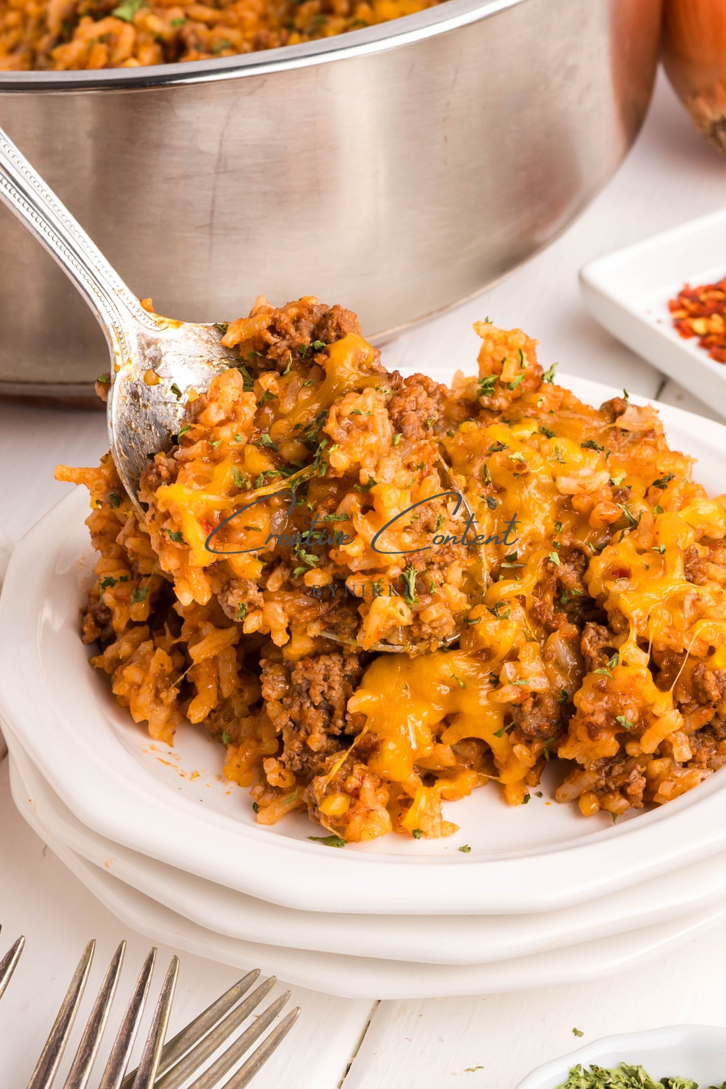 One Pan Cheeseburger Rice  -  Exclusive