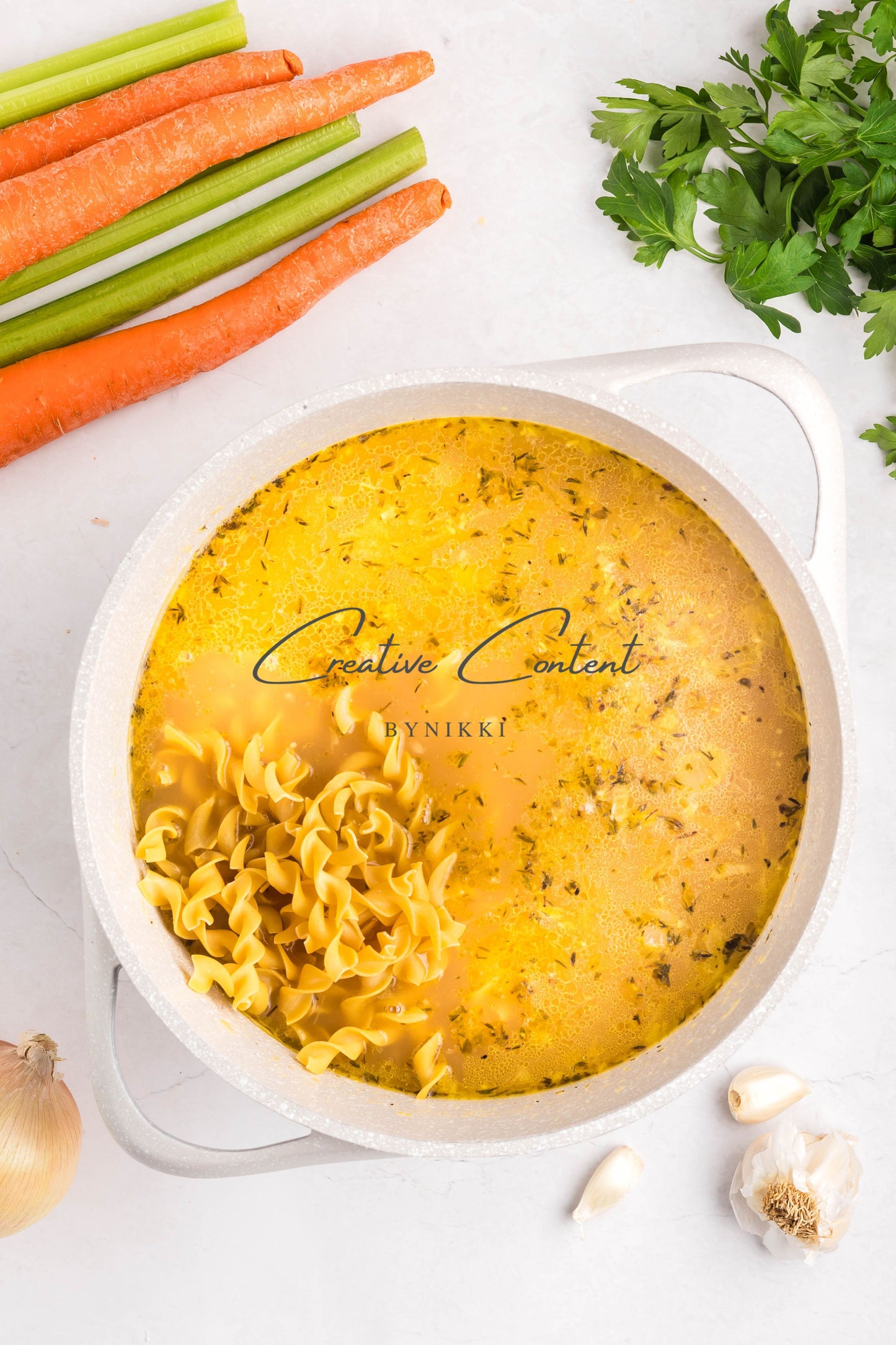 One Pot Creamy Chicken Noodle Soup   -  Exclusive