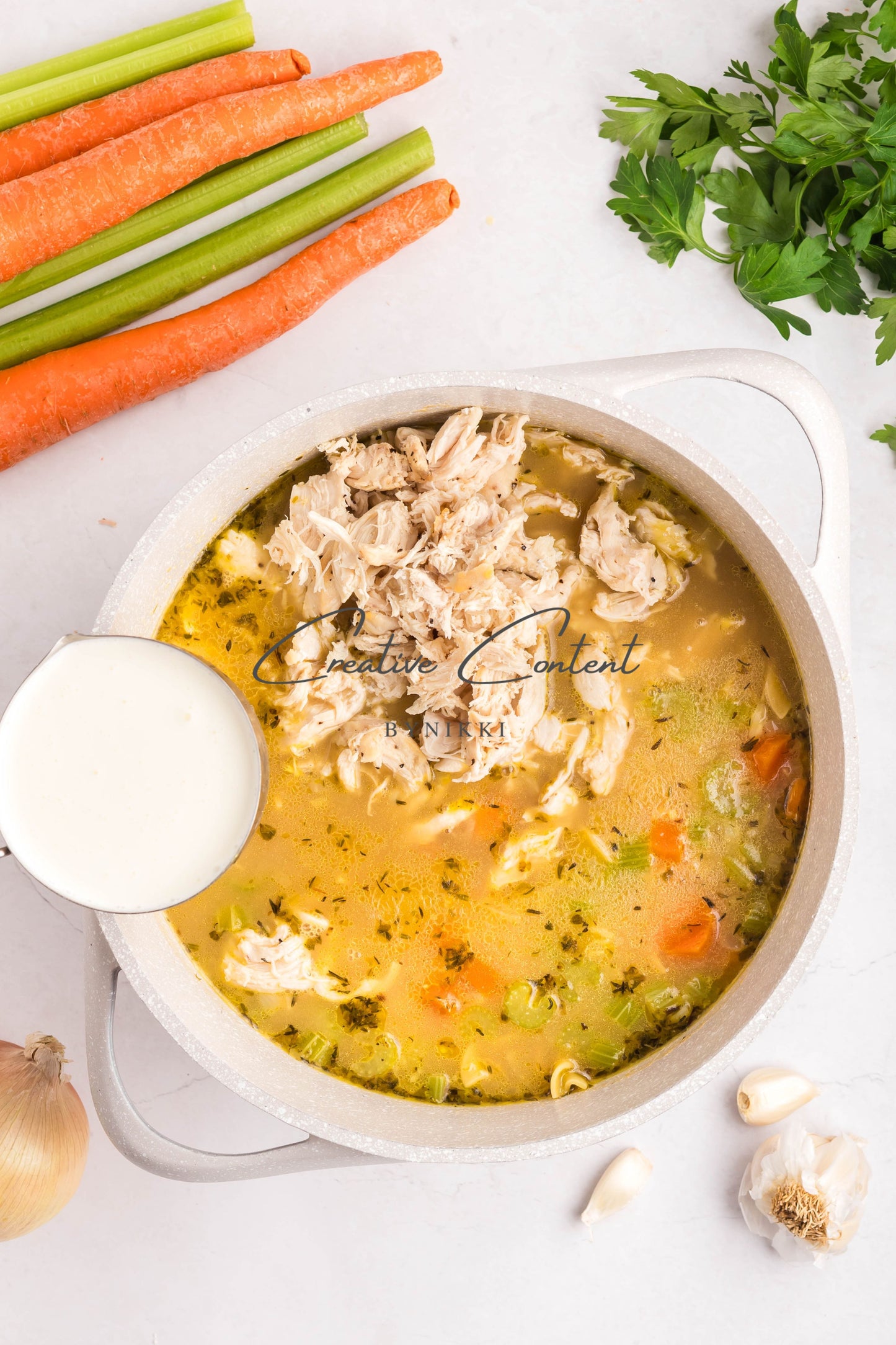 One Pot Creamy Chicken Noodle Soup   -  Exclusive