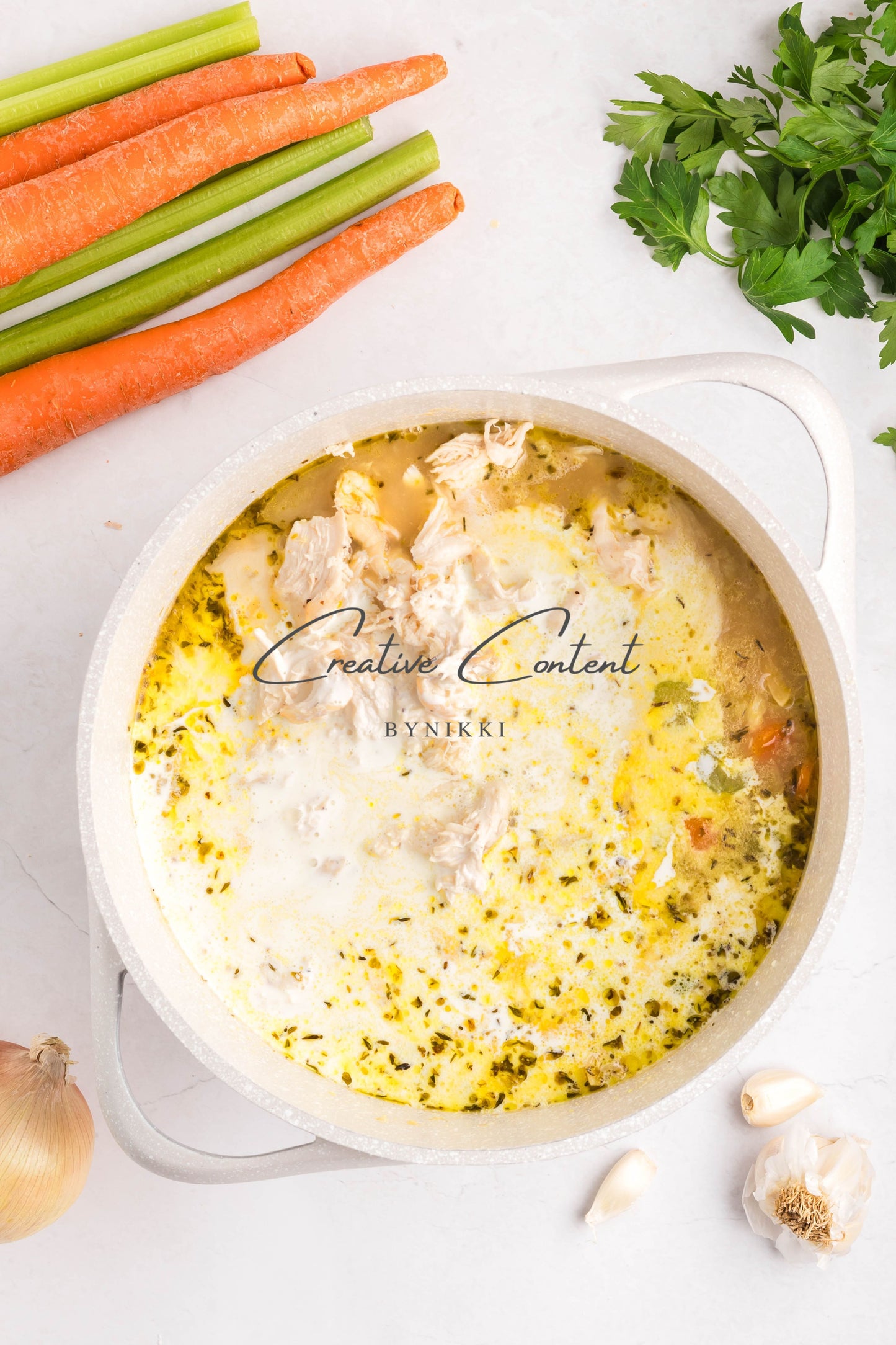 One Pot Creamy Chicken Noodle Soup   -  Exclusive
