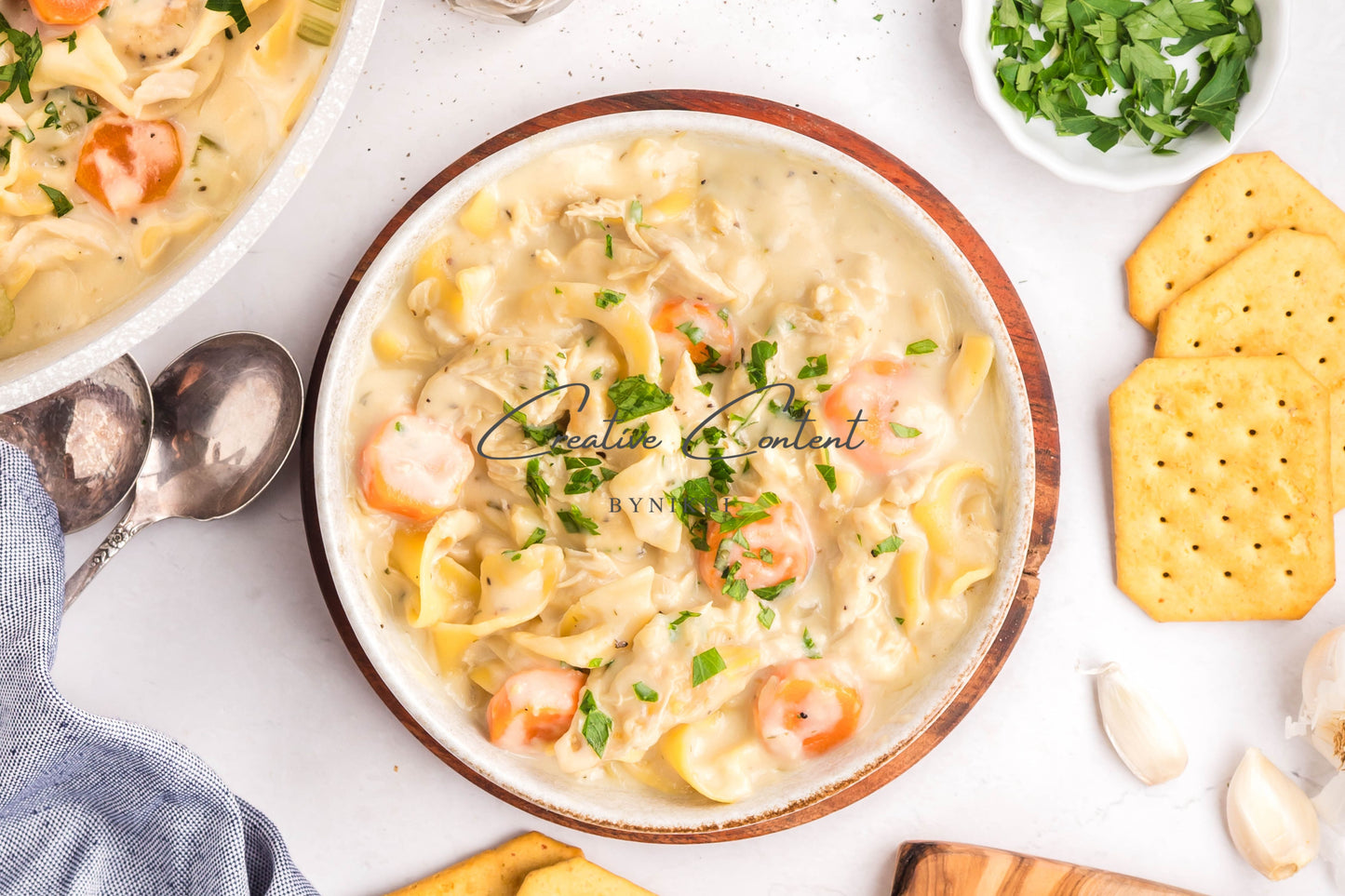 One Pot Creamy Chicken Noodle Soup   -  Exclusive