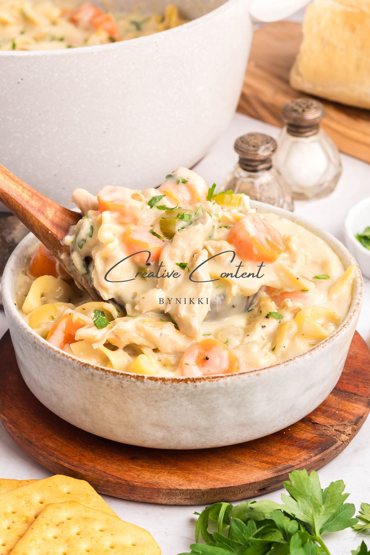 One Pot Creamy Chicken Noodle Soup   -  Exclusive