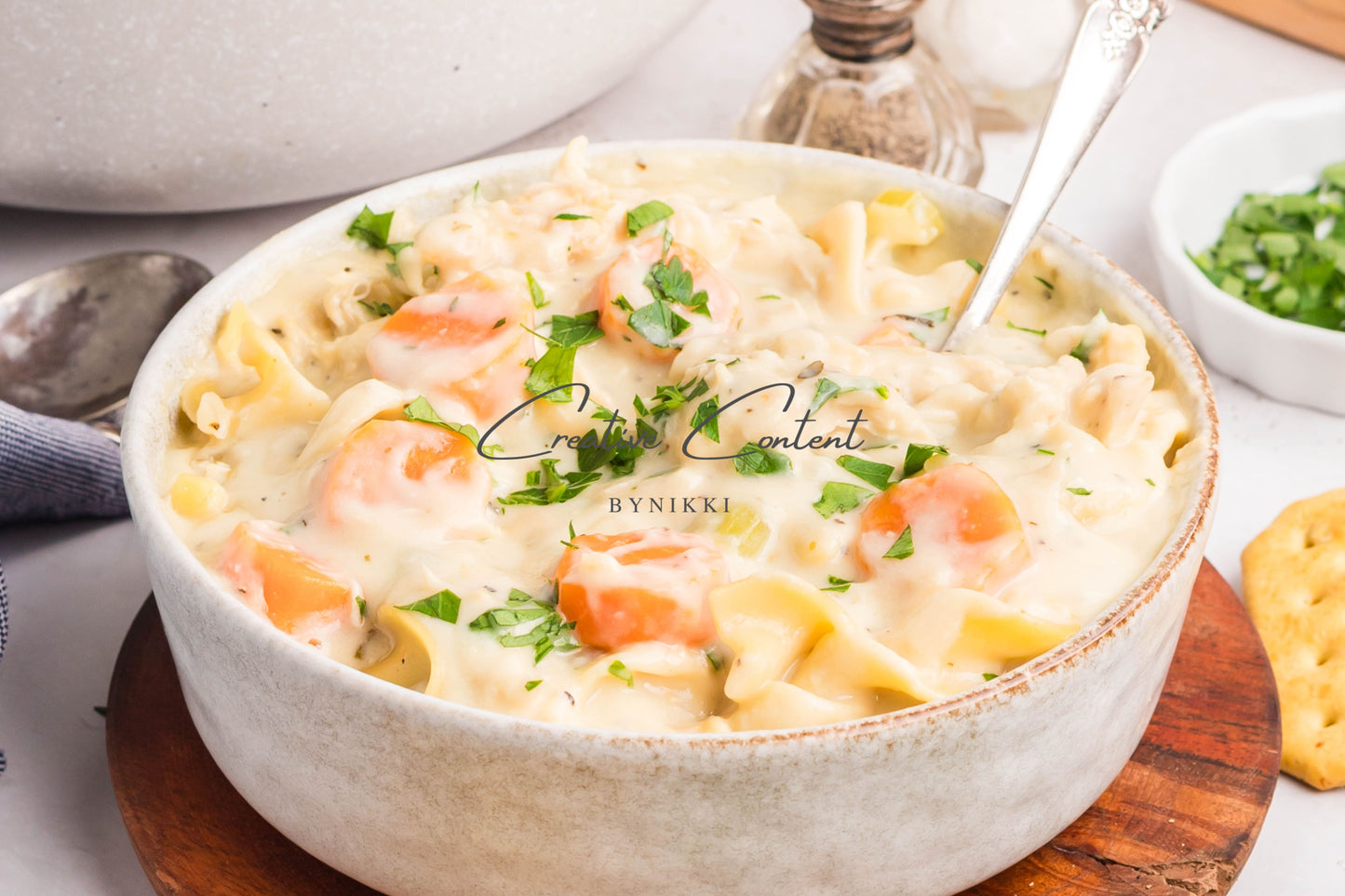 One Pot Creamy Chicken Noodle Soup   -  Exclusive