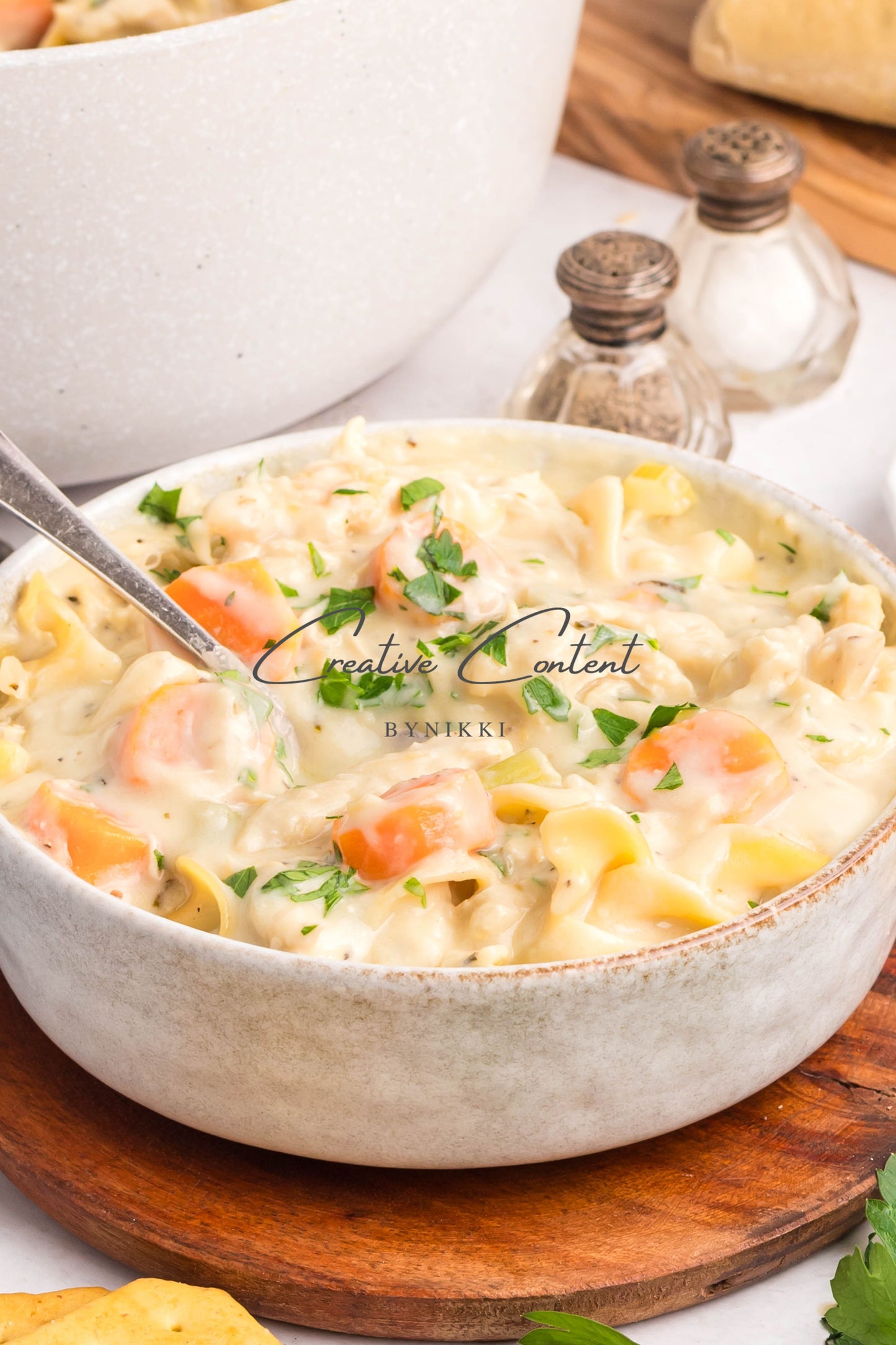 One Pot Creamy Chicken Noodle Soup   -  Exclusive