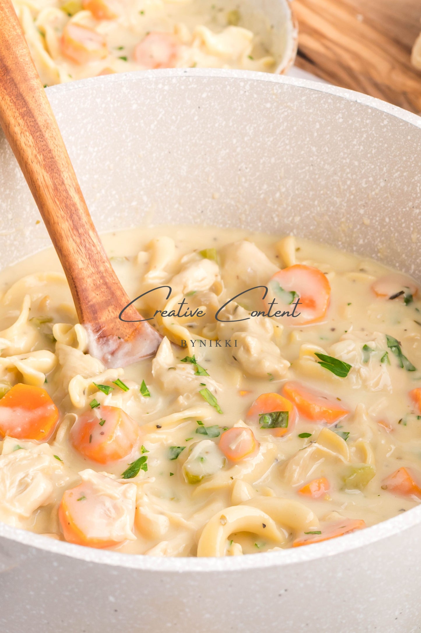 One Pot Creamy Chicken Noodle Soup   -  Exclusive