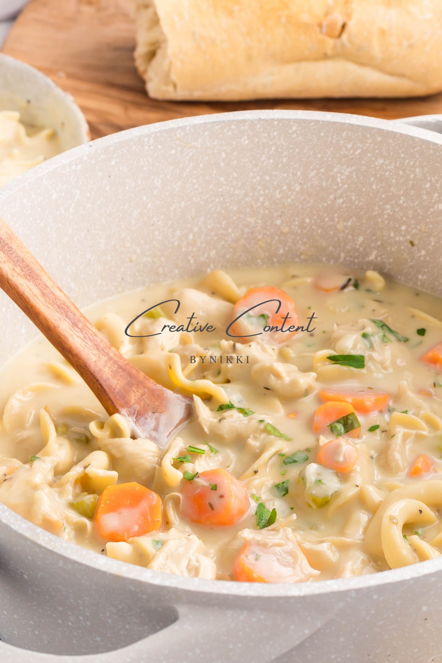 One Pot Creamy Chicken Noodle Soup   -  Exclusive