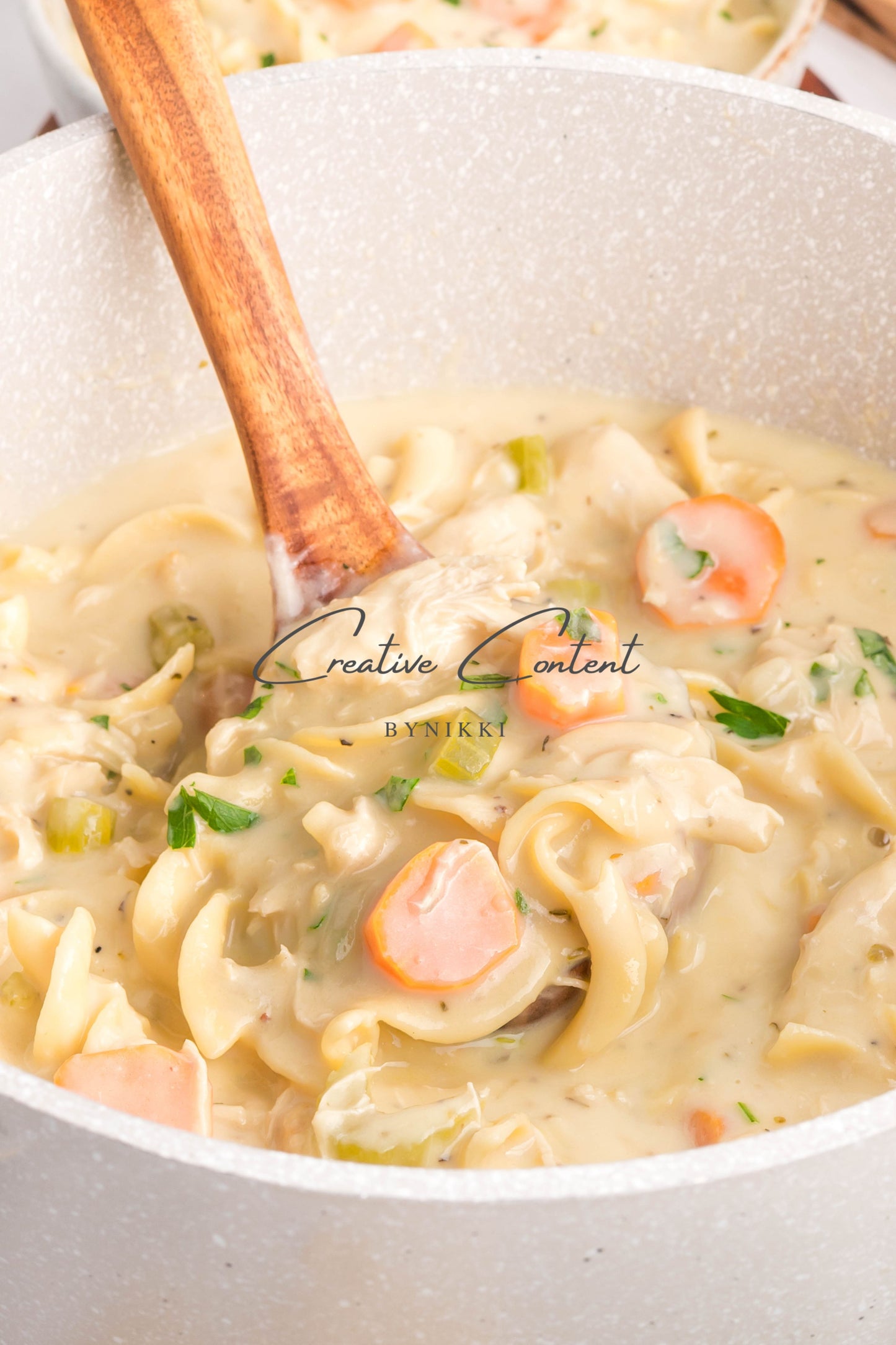 One Pot Creamy Chicken Noodle Soup   -  Exclusive