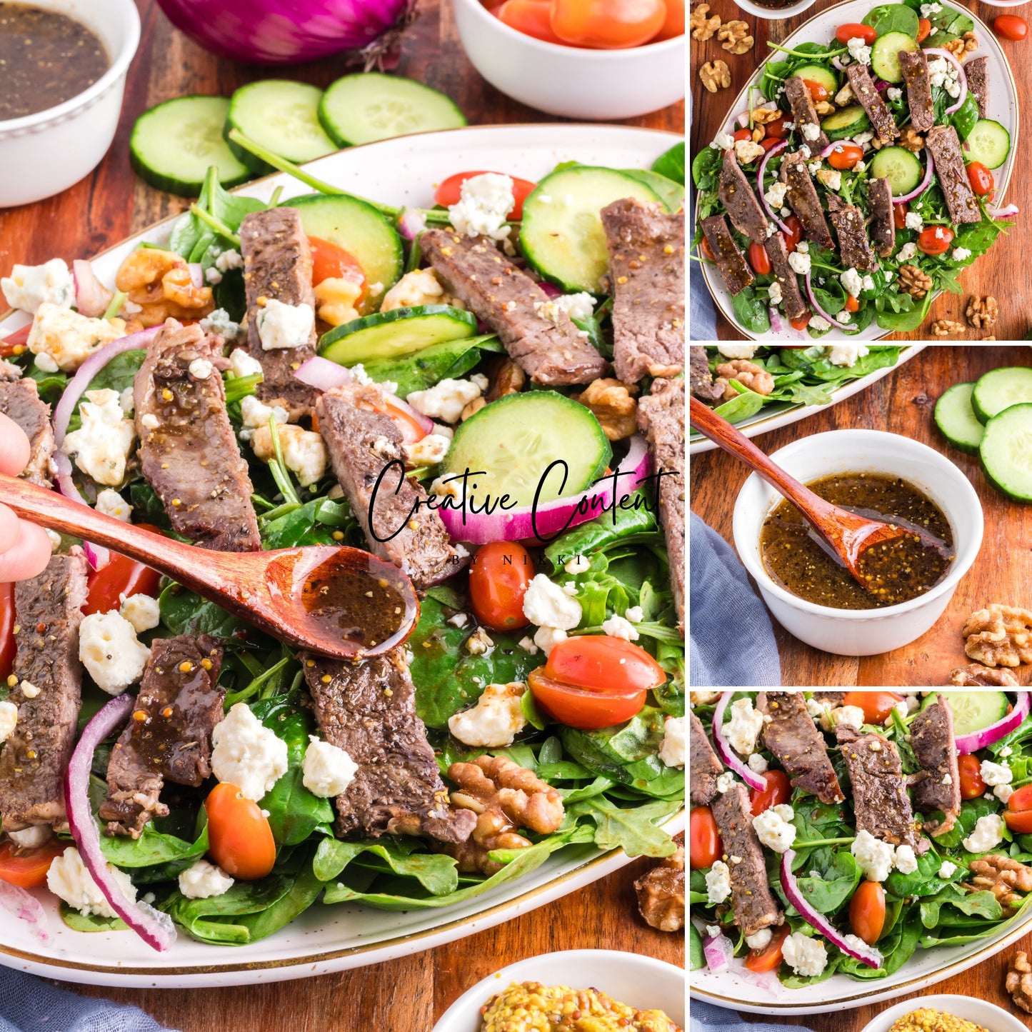Steak Salad + Homemade Balsamic Vinaigrette - Set 1 of 2