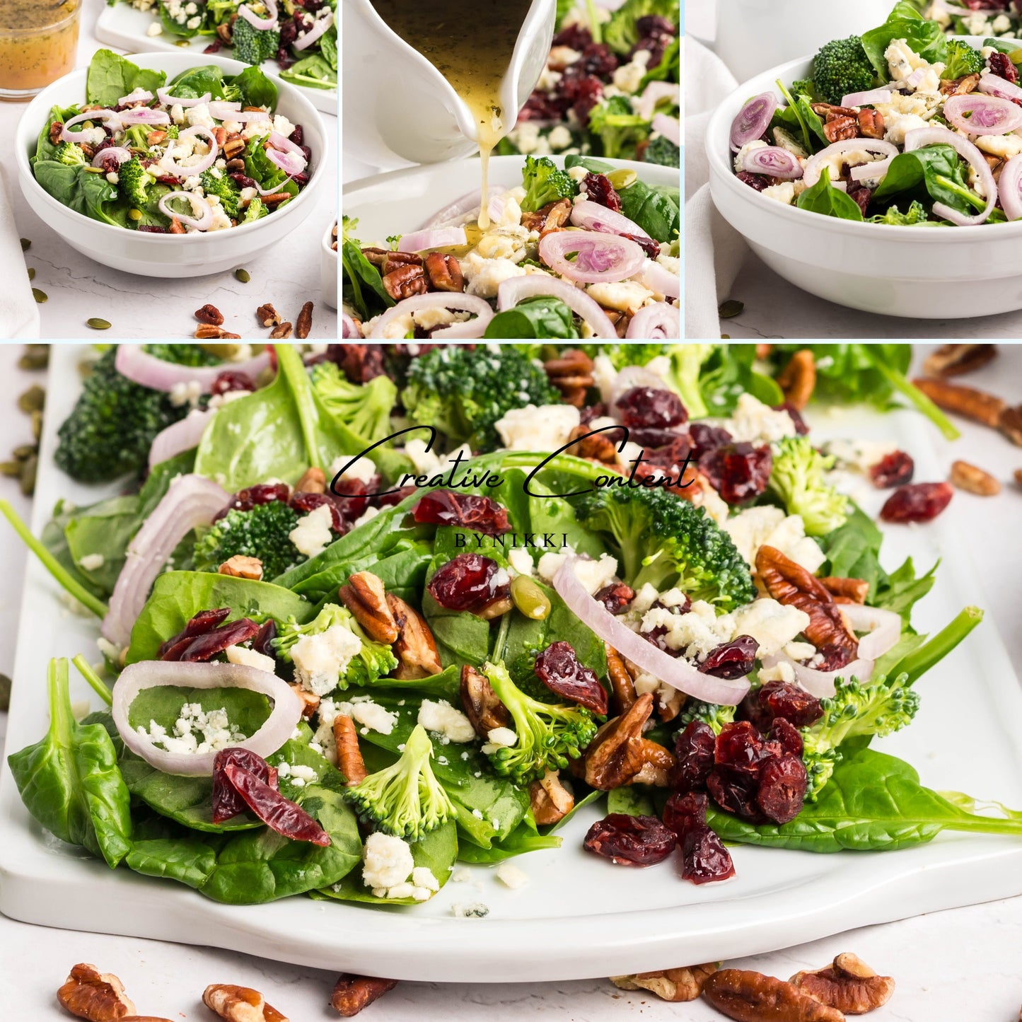 Spinach Salad + Dijon Vinaigrette - Set 1 of 2