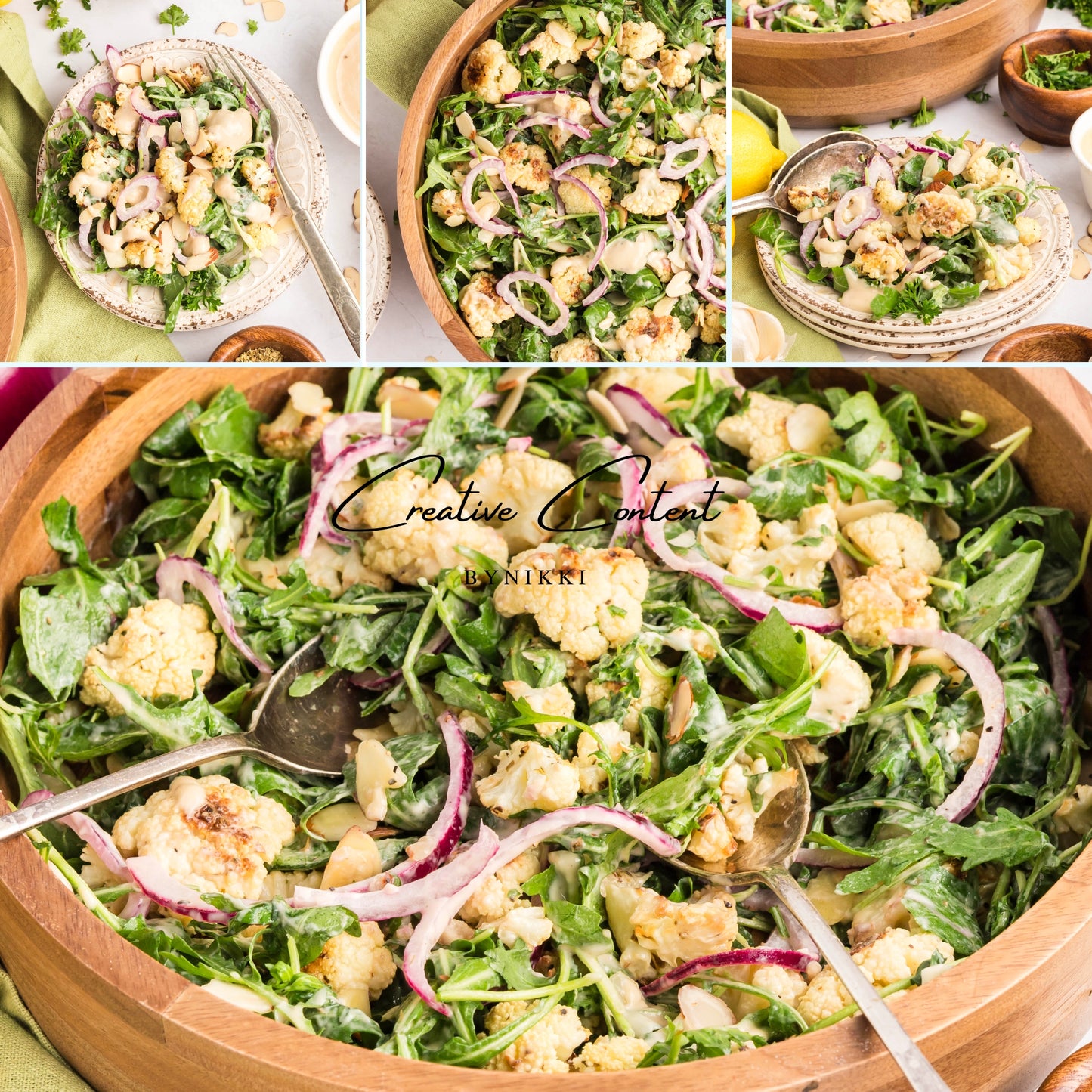 Roasted Cauliflower Salad with Lemon Tahini Dressing - Set 1 of 2