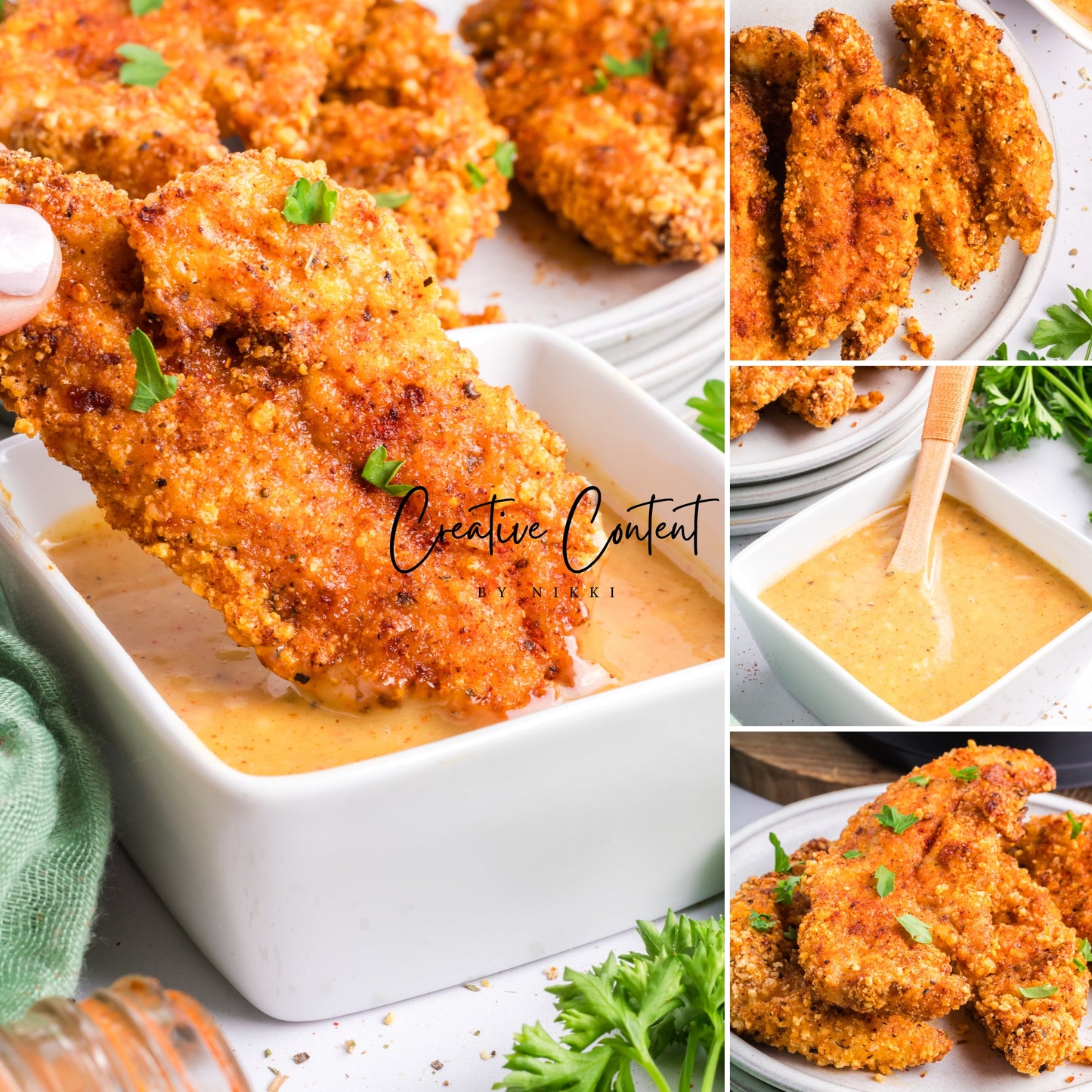 Air Fryer Breaded Chicken + Honey Mustard Sauce - Set 1 of 2