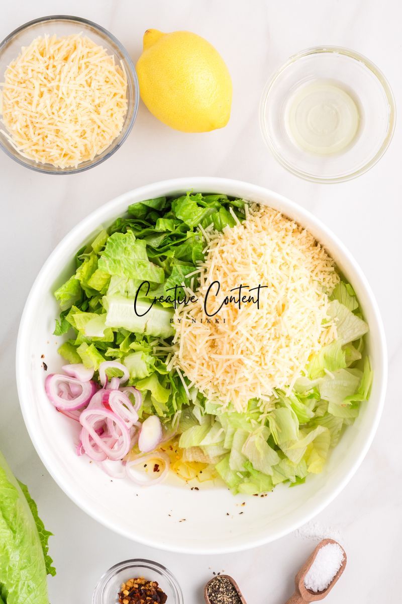 Parmesan Chopped Salad / Lemon Parmesan Salad - 2 of 3